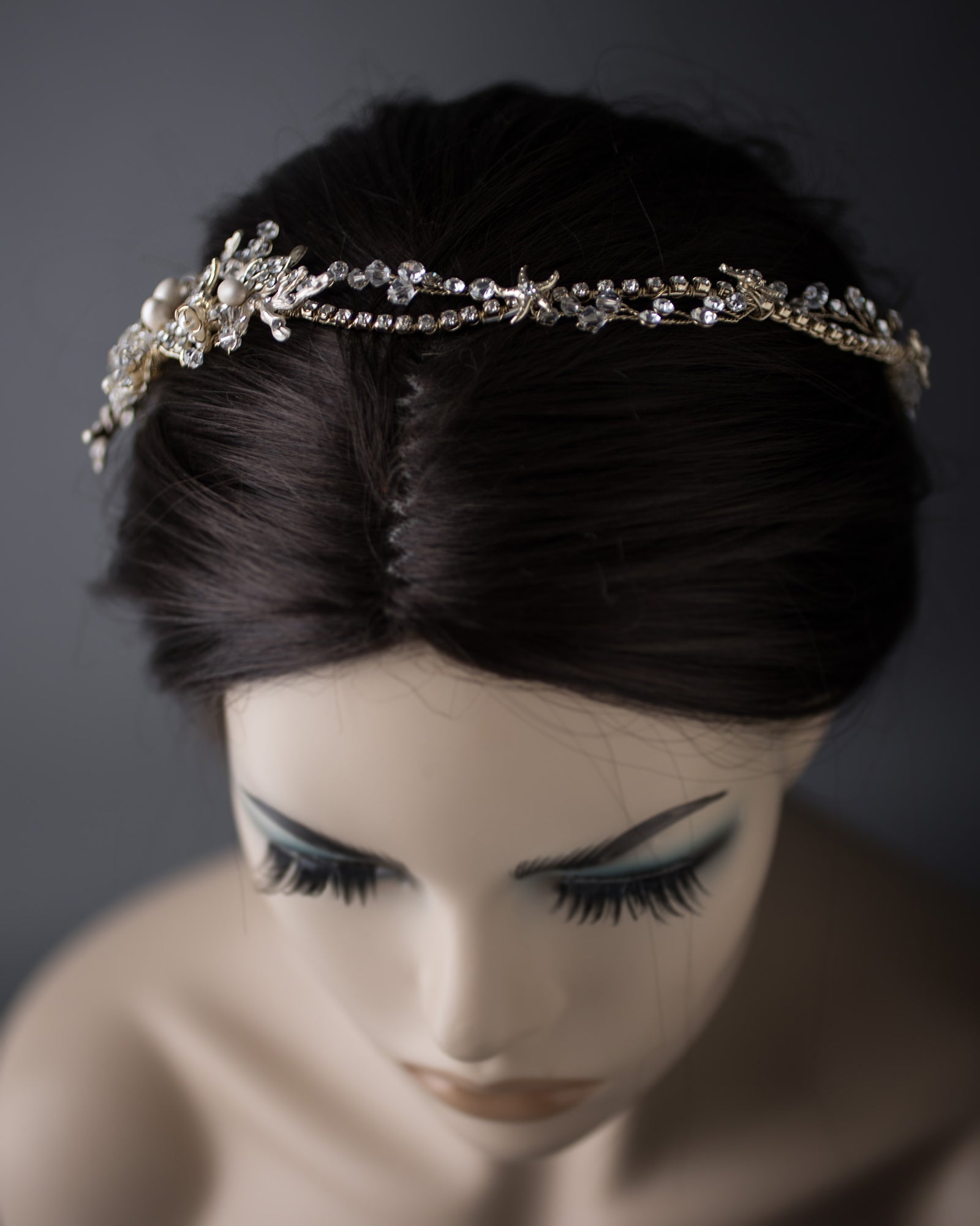 Light Gold Beach Wedding Headpiece - Cassandra Lynne
