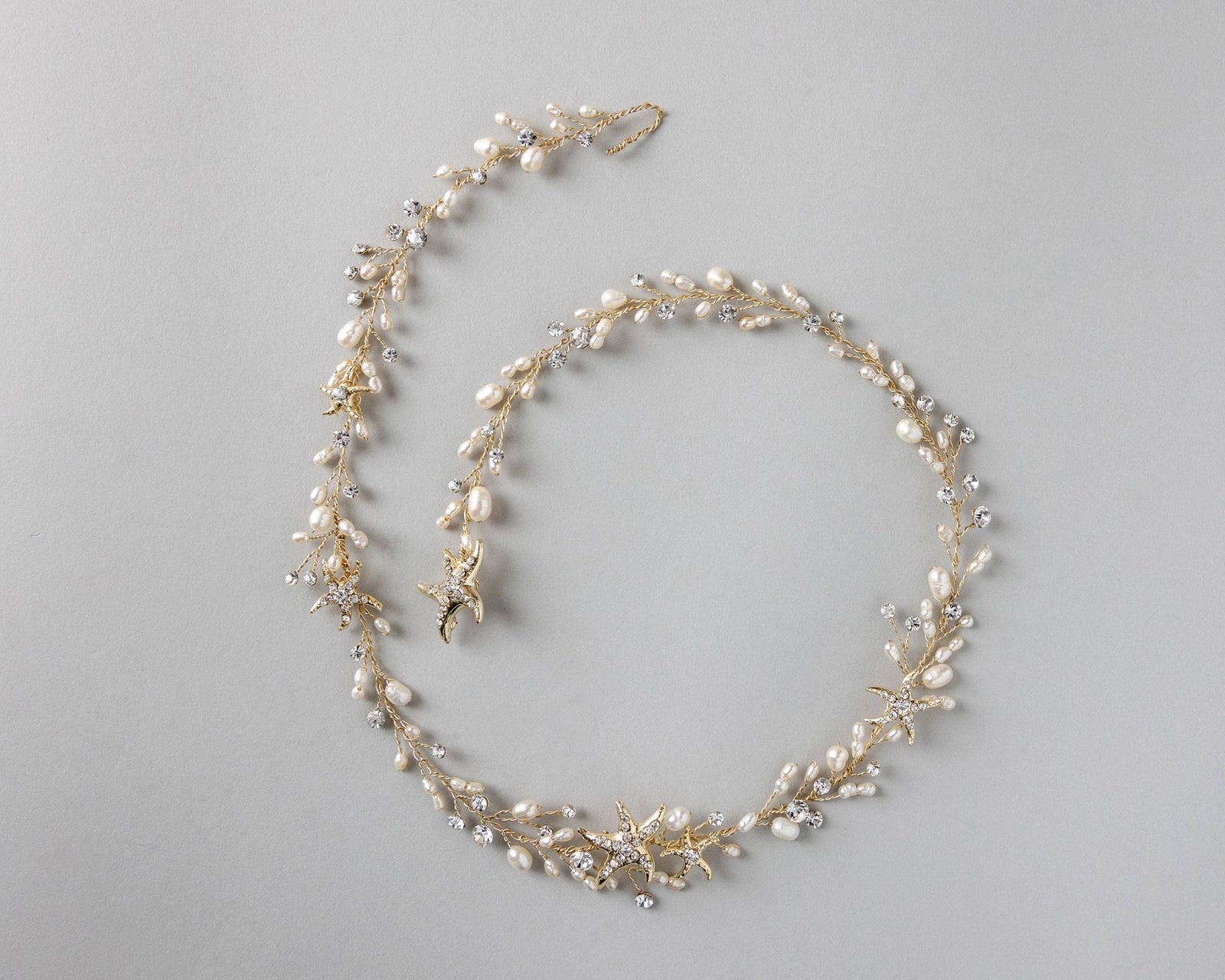 Beach Wedding Hair Vine with Pearls and Starfish - Hair Vine - Cassandra Lynne
