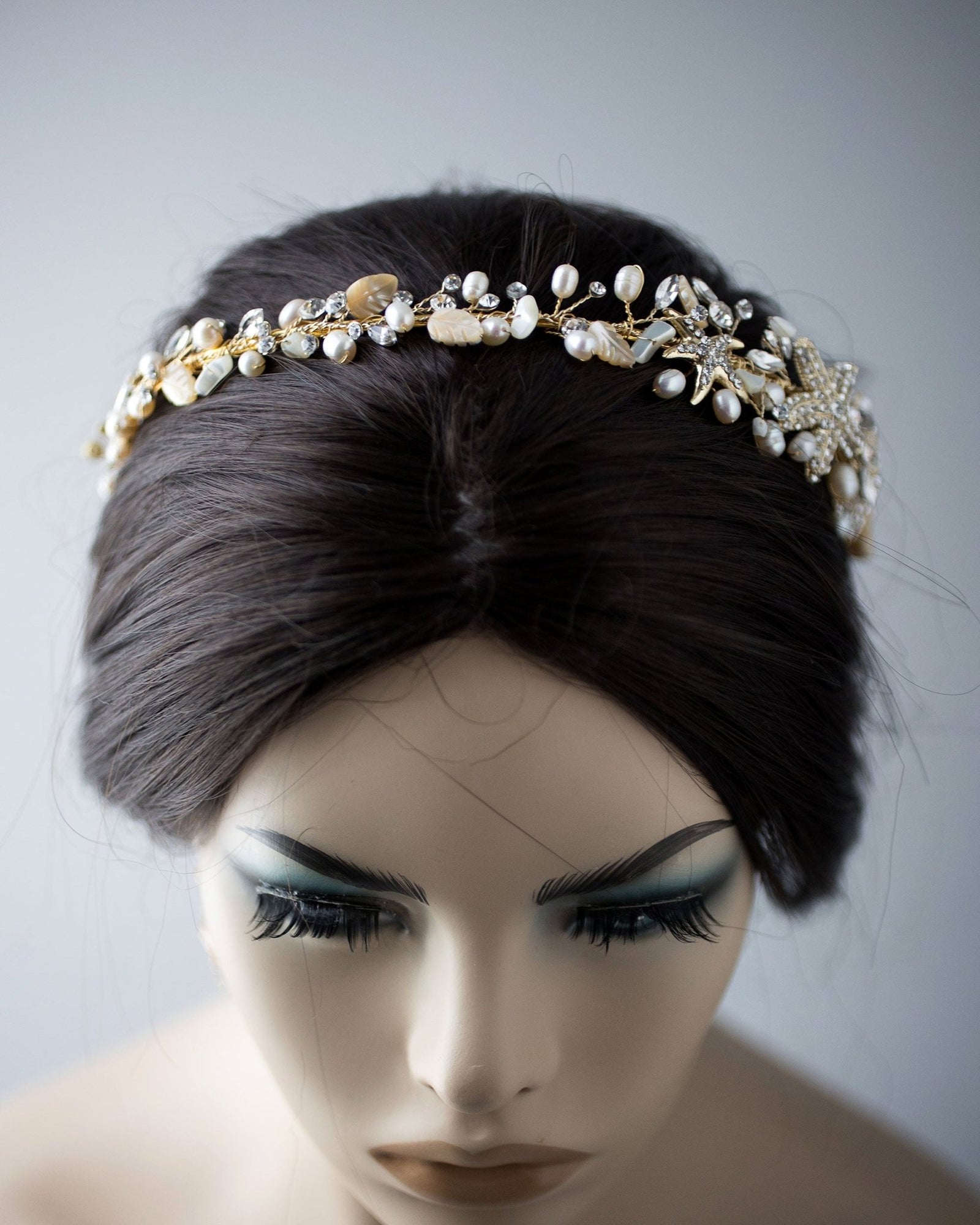 Beach Wedding Headband with Starfish and Shells - Headband - Cassandra Lynne