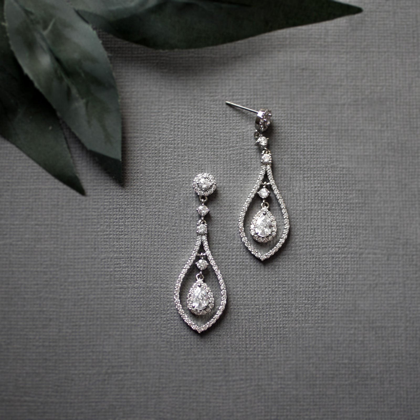 Layered CZ Teadrop Earrings - Cassandra Lynne