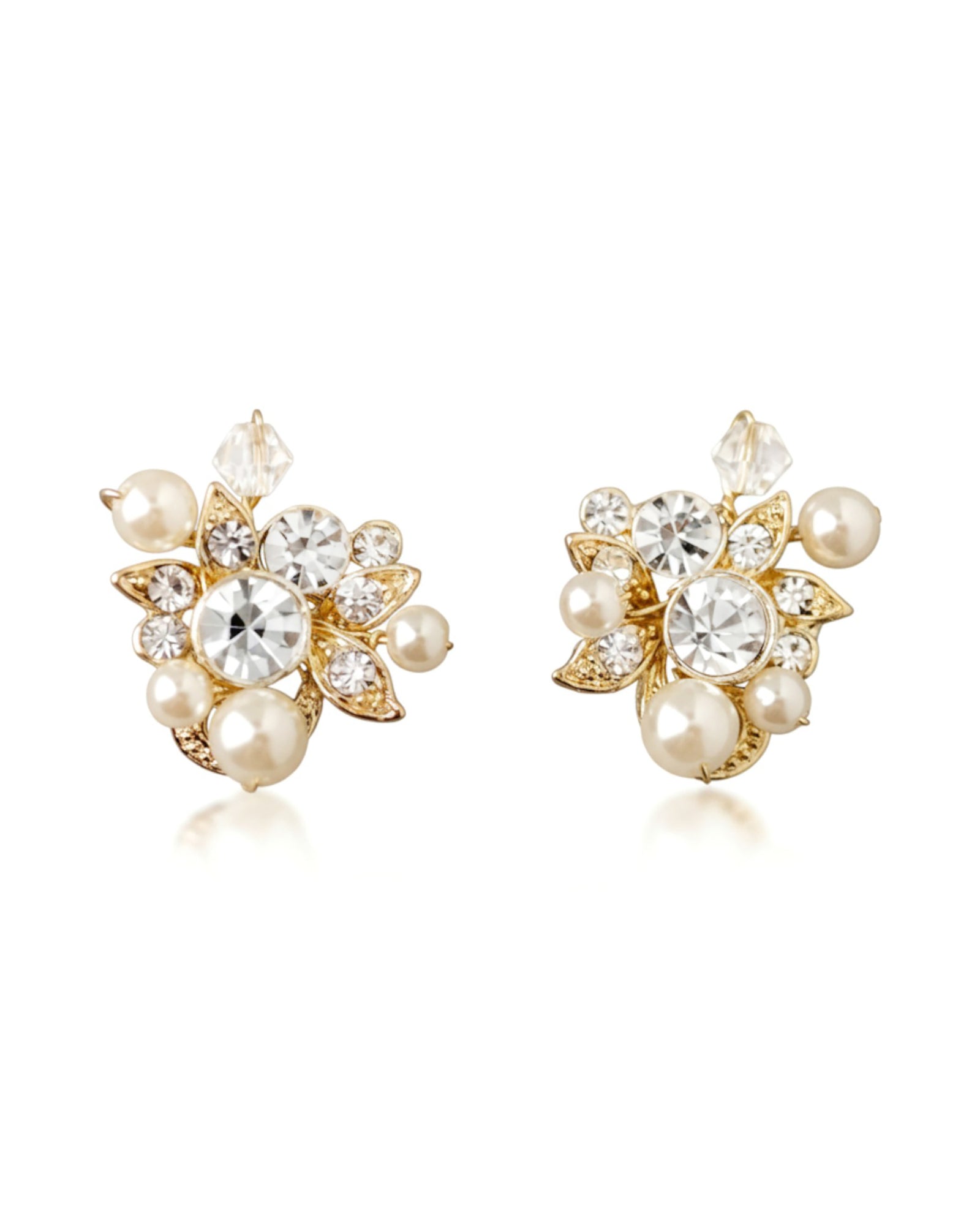 Pearl and Crystal Stud Earrings - Cassandra Lynne