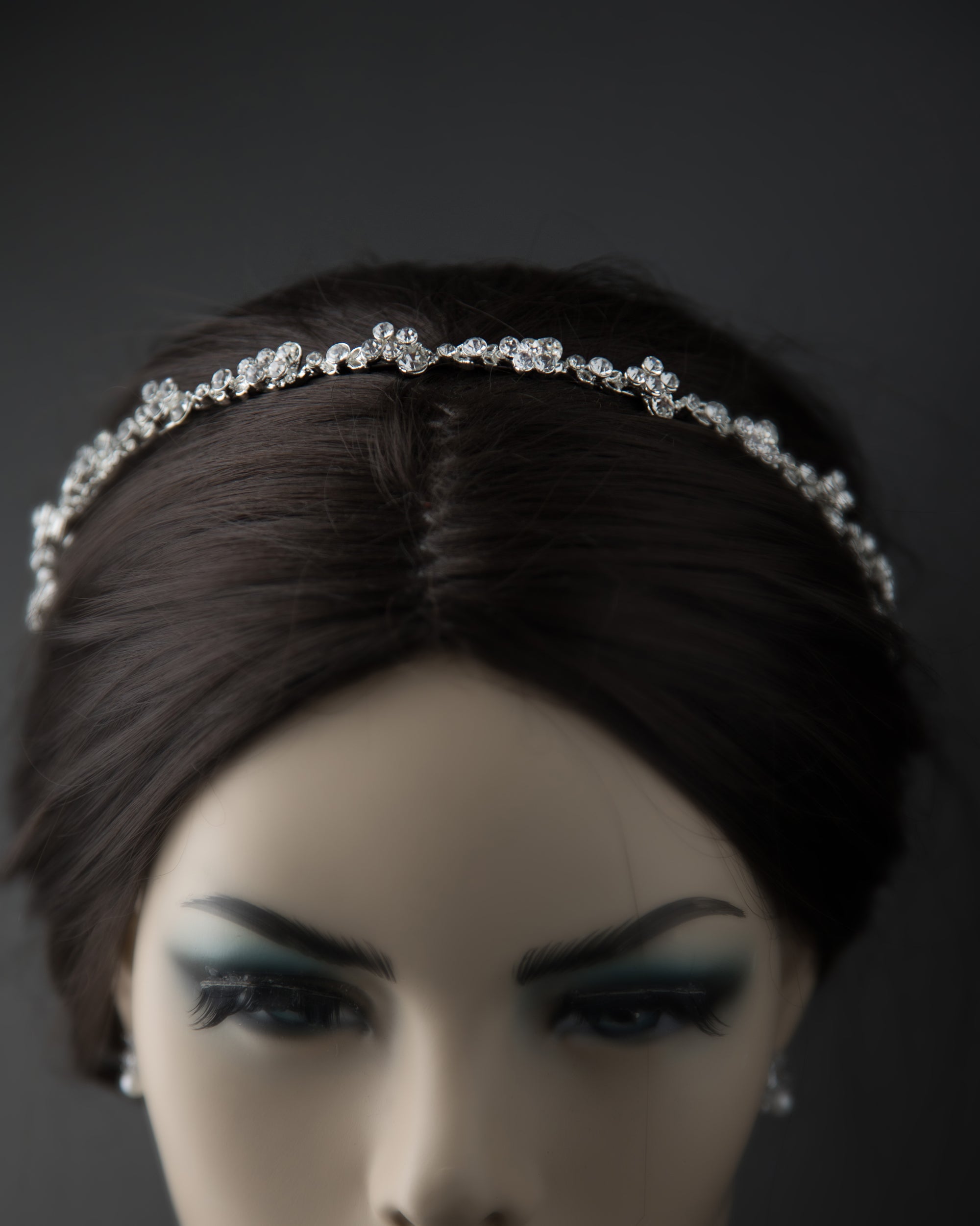 Simple Wedding Tiara of Crystal Clusters - Cassandra Lynne