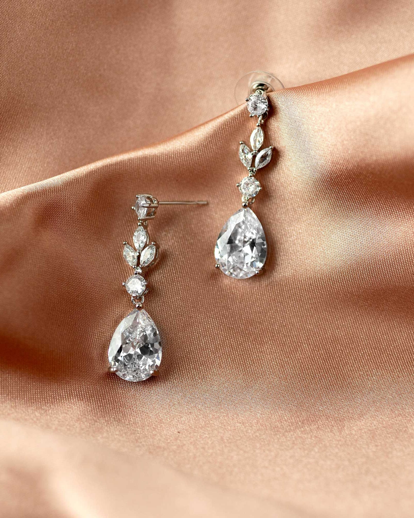 CZ Pear Drop Bridal Earrings - Earrings - Cassandra Lynne