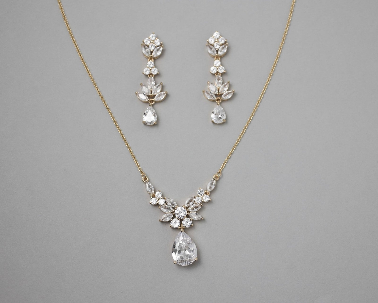 CZ Pendant Necklace and Earirngs Set - Necklace Set - Cassandra Lynne
