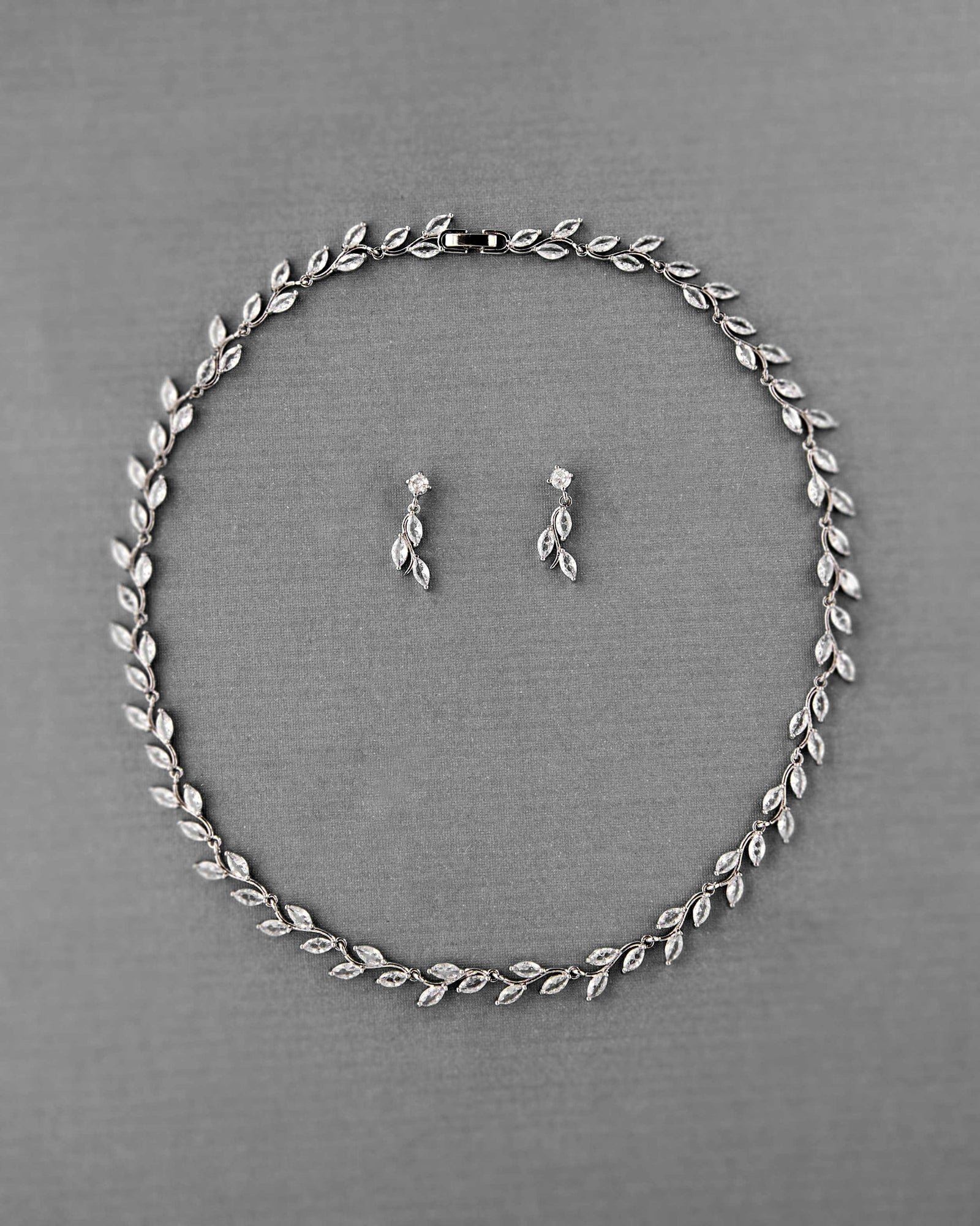 CZ Minimalist Vine Bridal Necklace Set - Cassandra Lynne