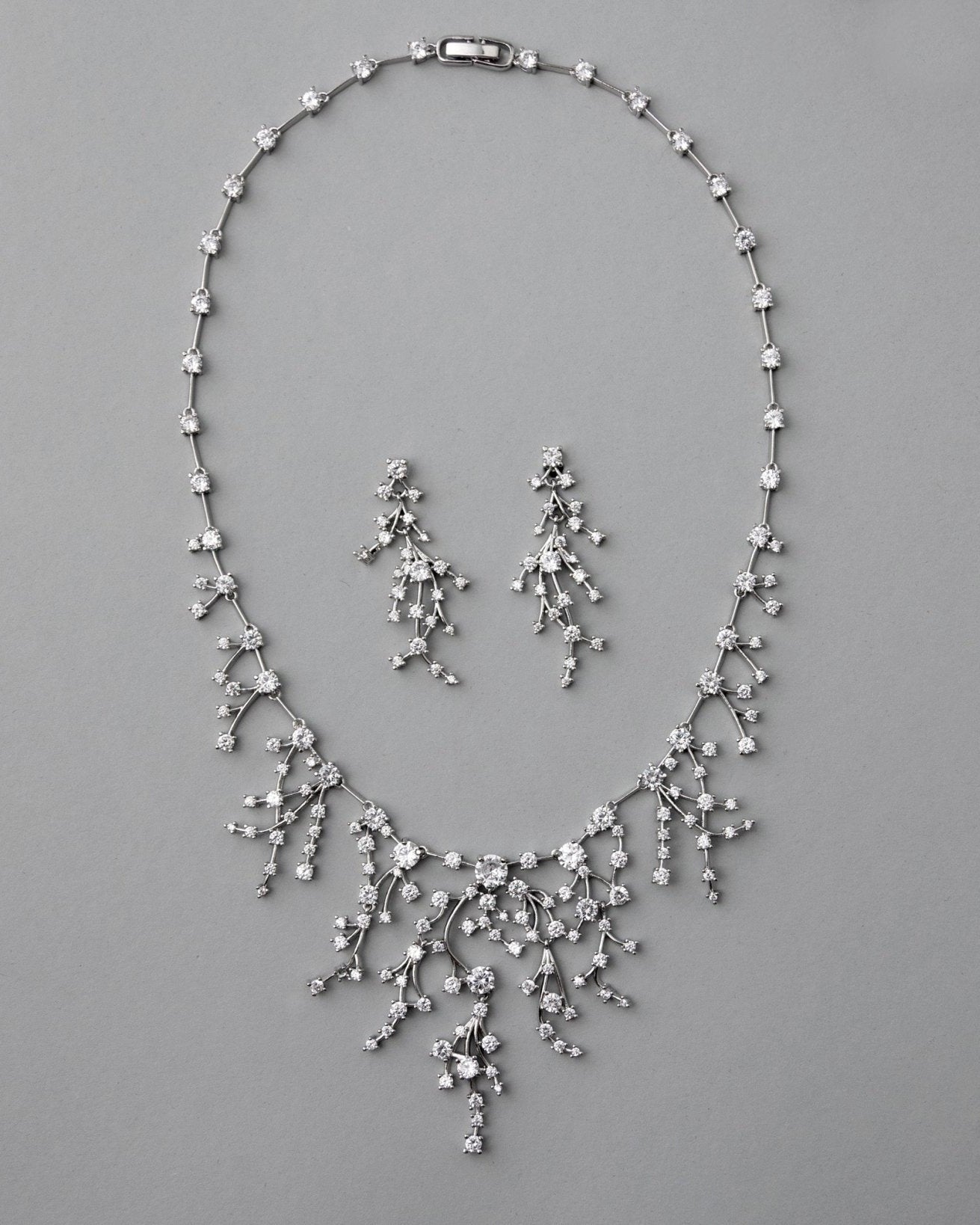 CZ Waterfall Necklace and Earrings - Necklace Set - Cassandra Lynne