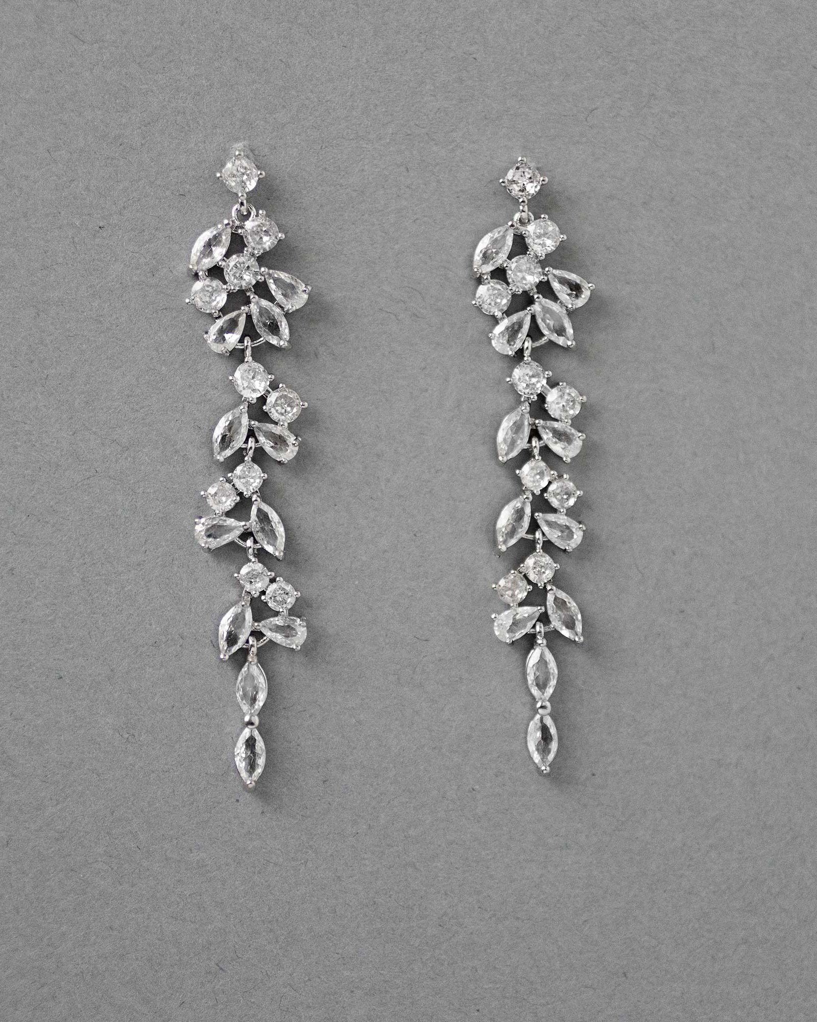 Delicate Multi Shape CZ Dangle Wedding Earrings