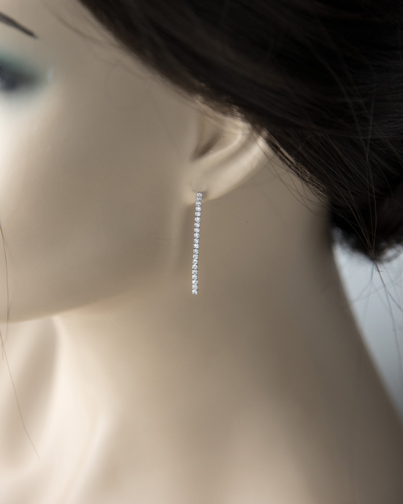 Delicate CZ Line Drop Earrings - Cassandra Lynne