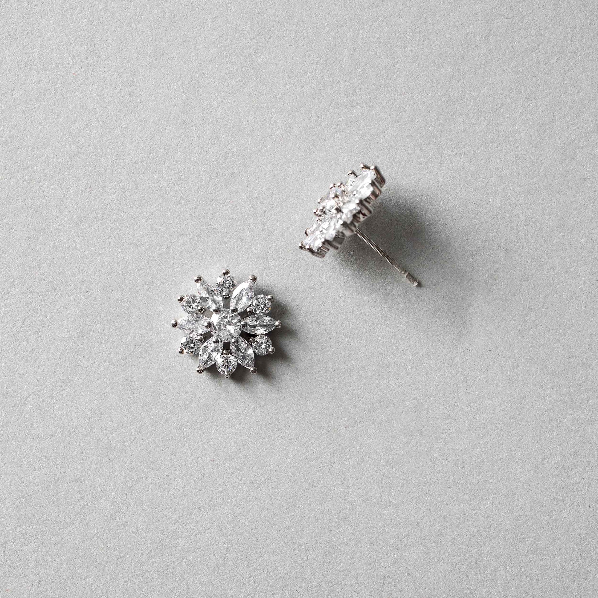 Bridal Flower Stud Earrings