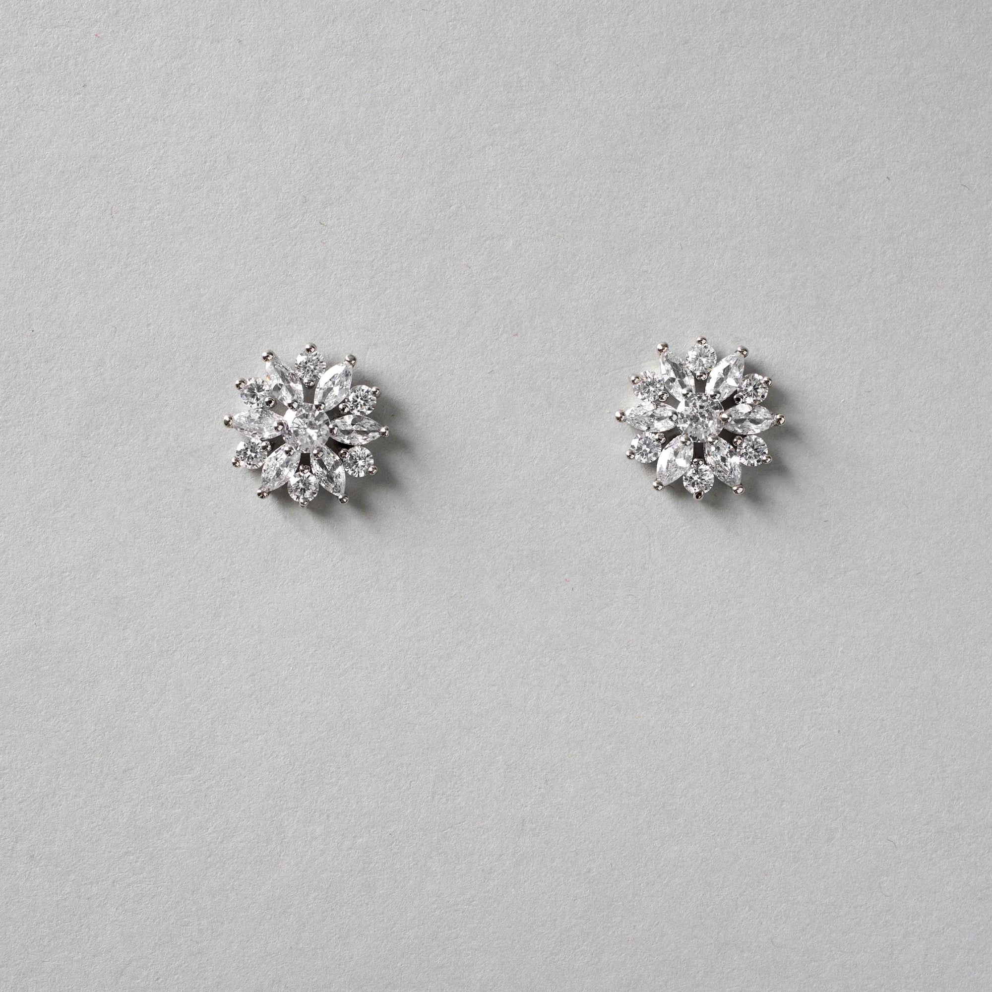 Bridal Flower Stud Earrings