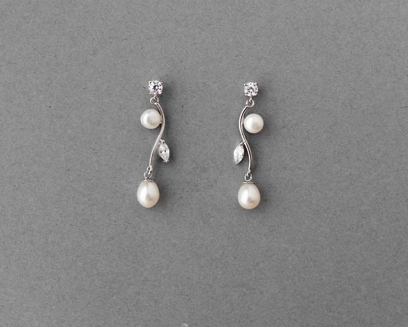 Ivory Pearl Vine Earrings - Earrings - Cassandra Lynne