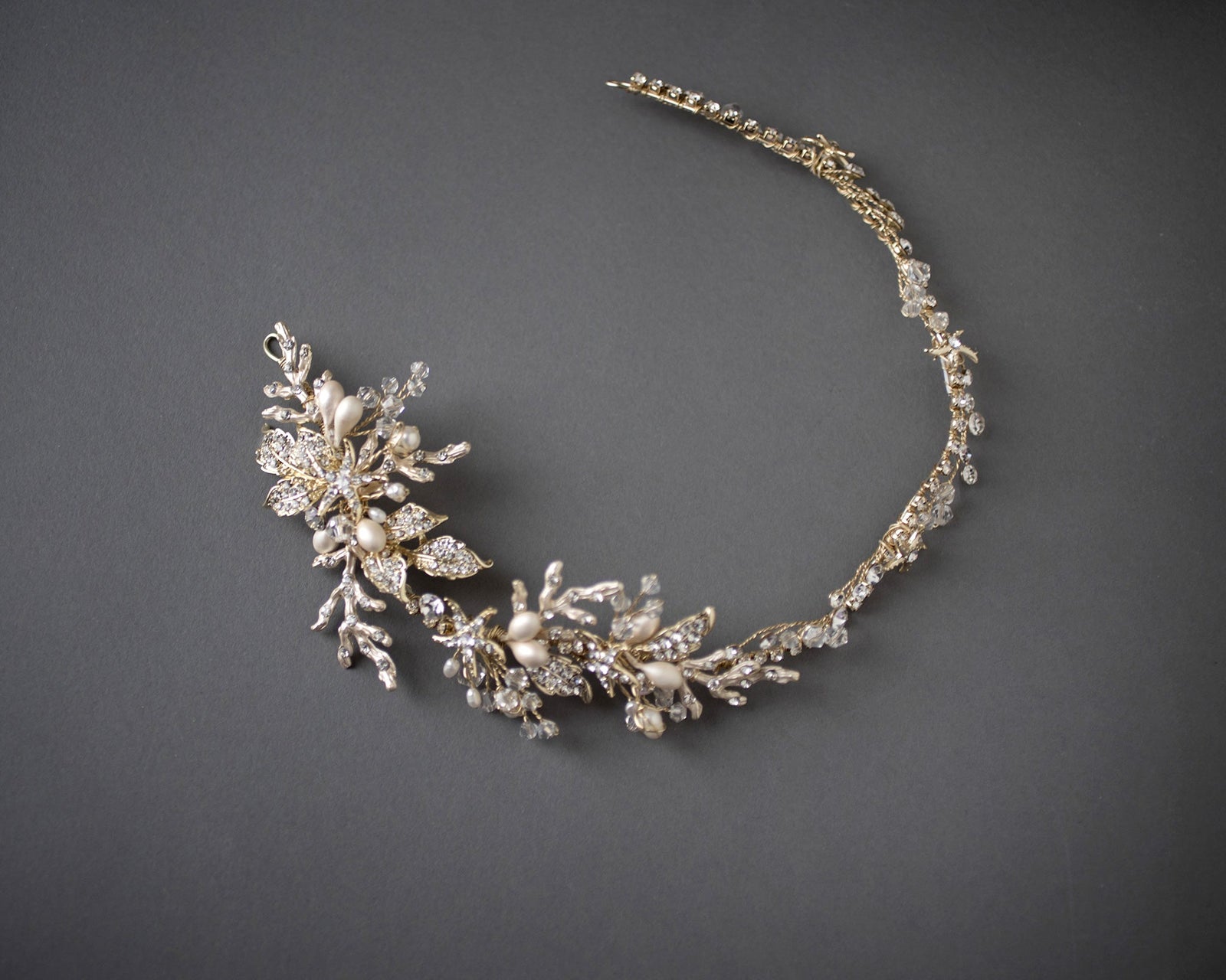 Light Gold Beach Wedding Headpiece - Headband - Cassandra Lynne