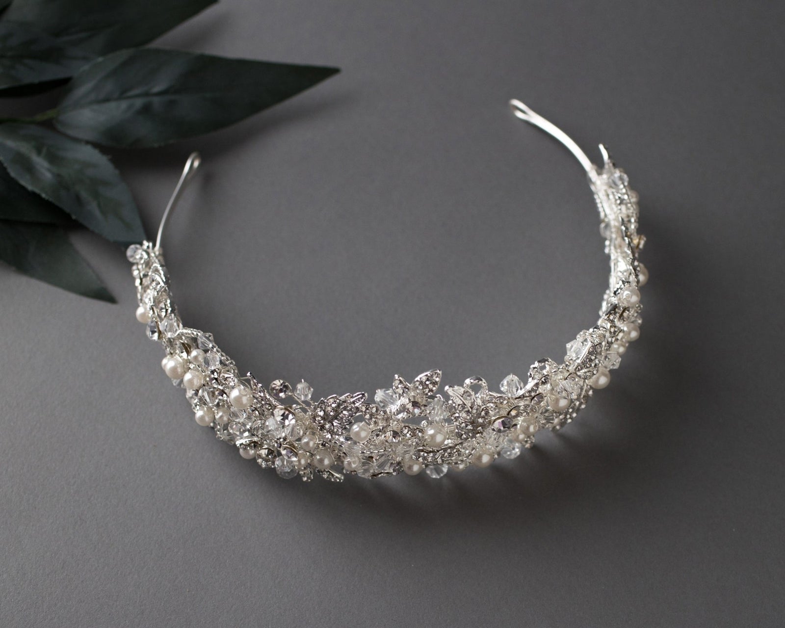 Luxurious Bridal Headpiece of Crystals and Pearls - Tiara - Cassandra Lynne