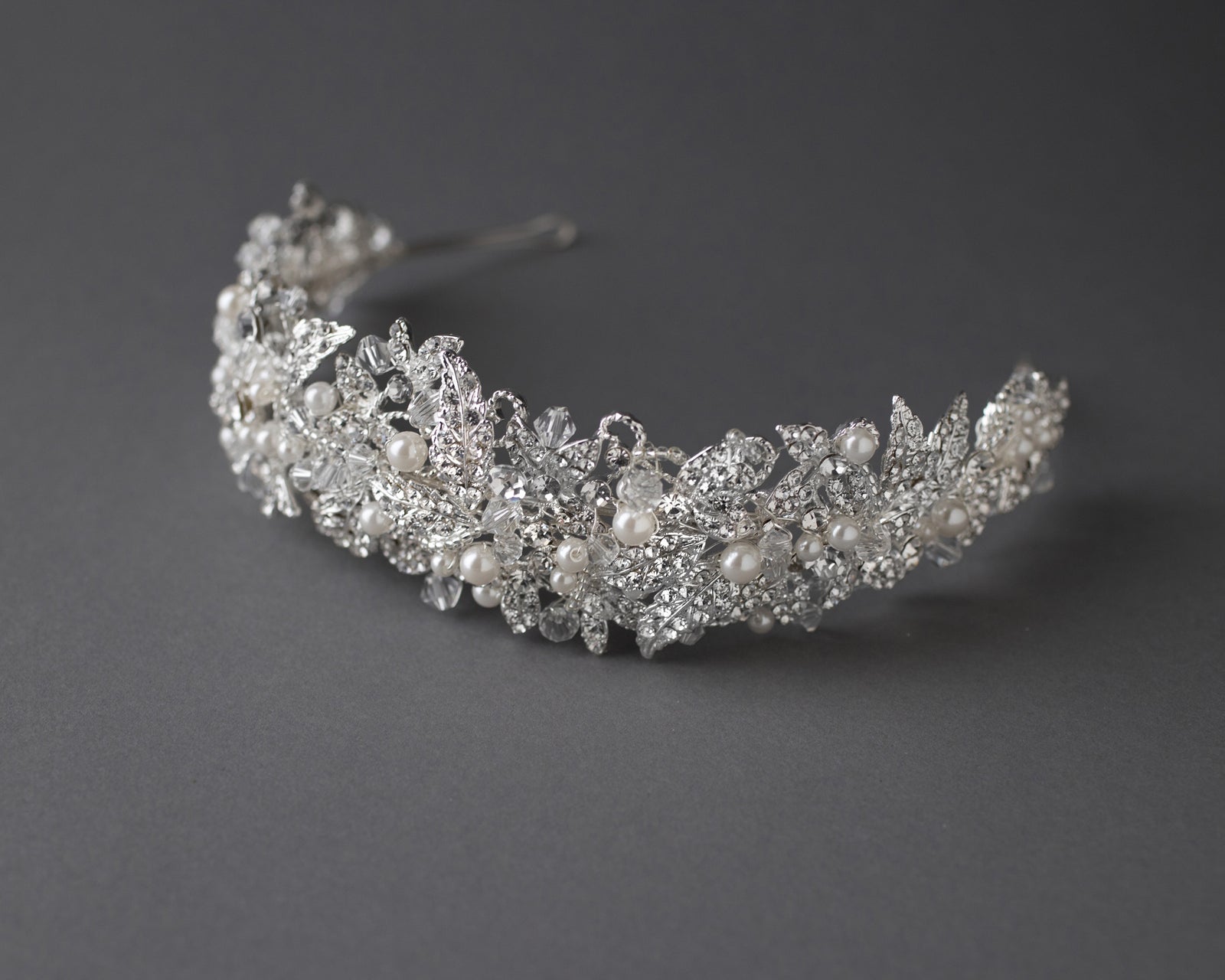 Luxurious Bridal Headpiece of Crystals and Pearls - Cassandra Lynne