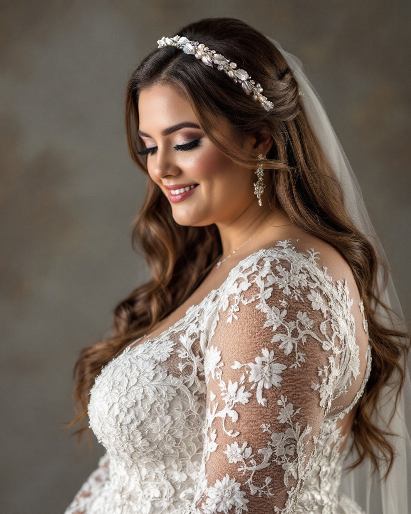 Silver Leaves and Freshwater Pearls Bridal Headband
