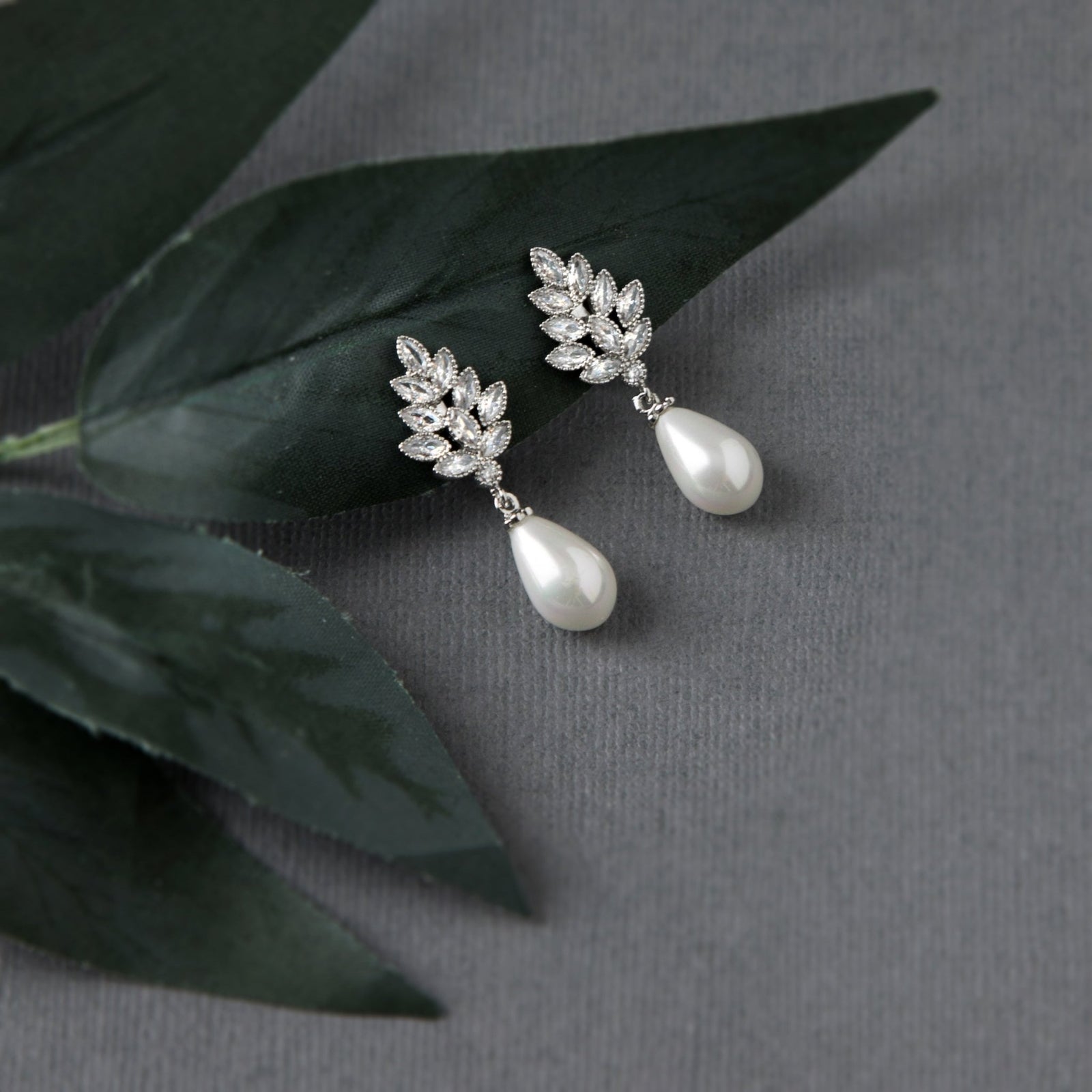 Pearl Drop CZ Clip - On Earrings - Earrings - Cassandra Lynne
