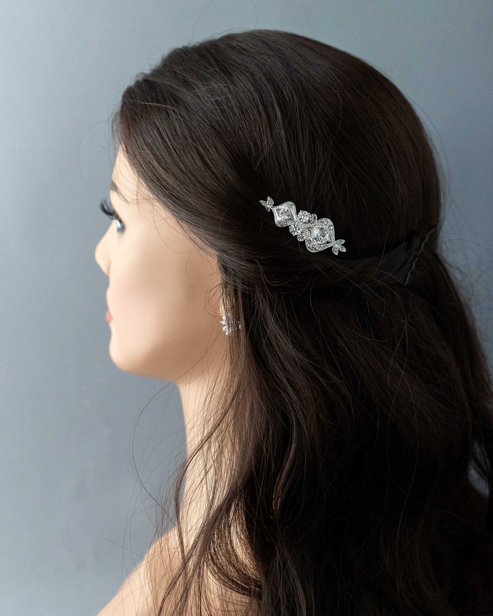Petite Silver Wedding Hair Clip - Hair Clips - Cassandra Lynne