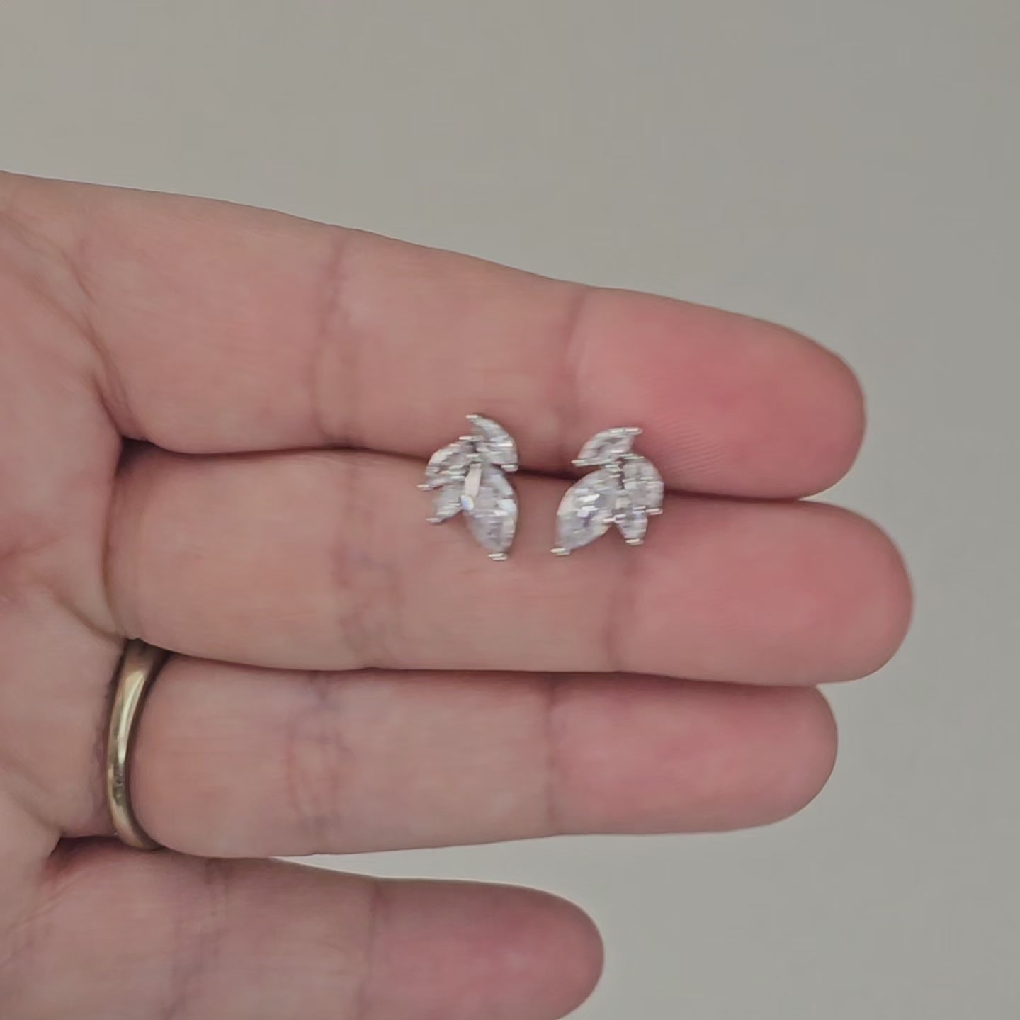 Stud wedding earrings leaf video