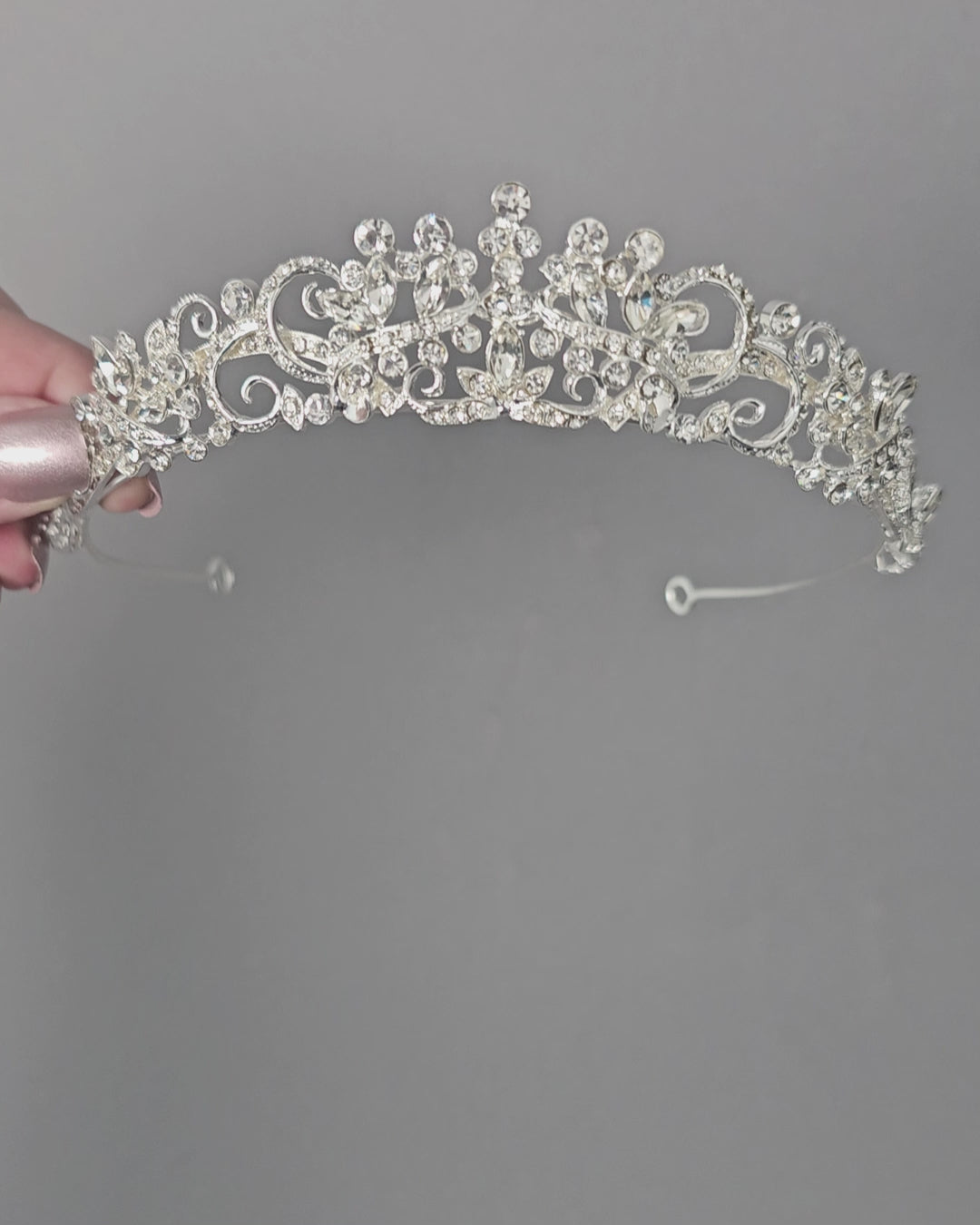 Wedding Tiara of Scrolls and Marquise Jewels