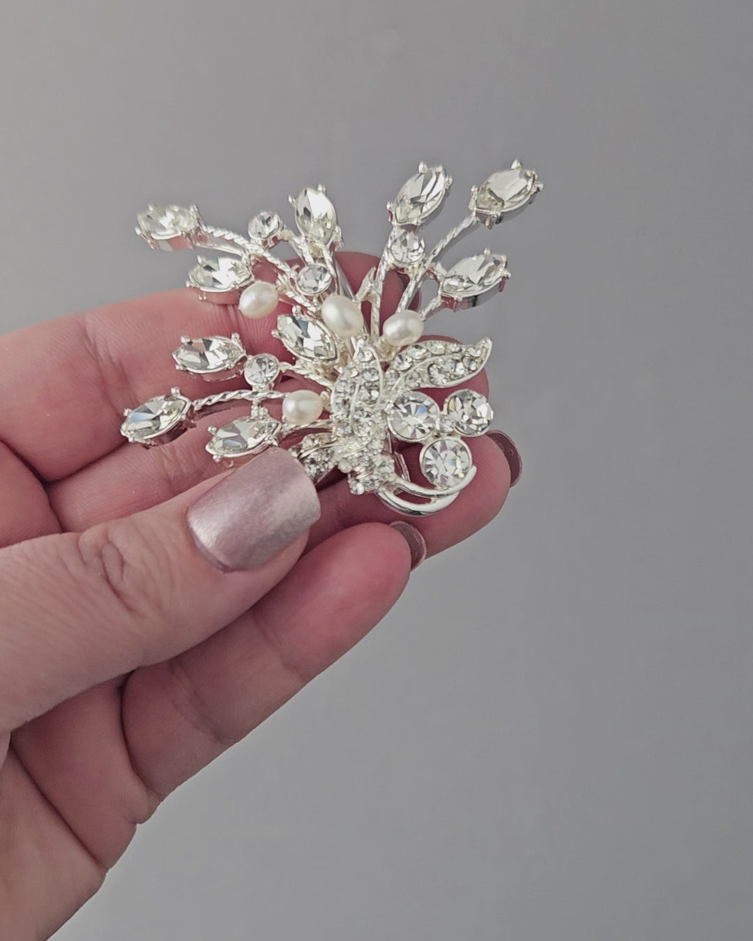Small Freshwater Pearl Bouquet Hair Clip