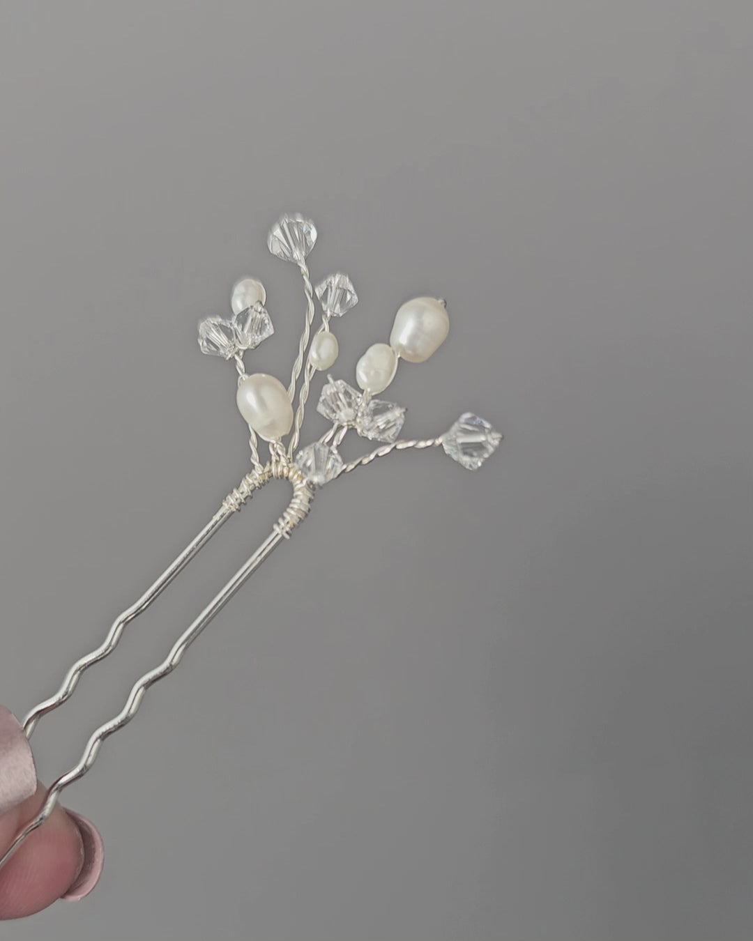 Freshwater Pearl and Crystal Hair Pin