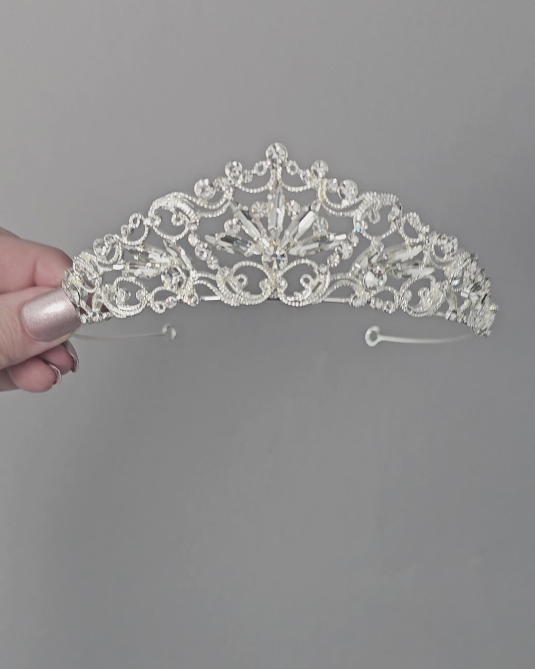 Bridal Tiara of Elongated Marquise Gems