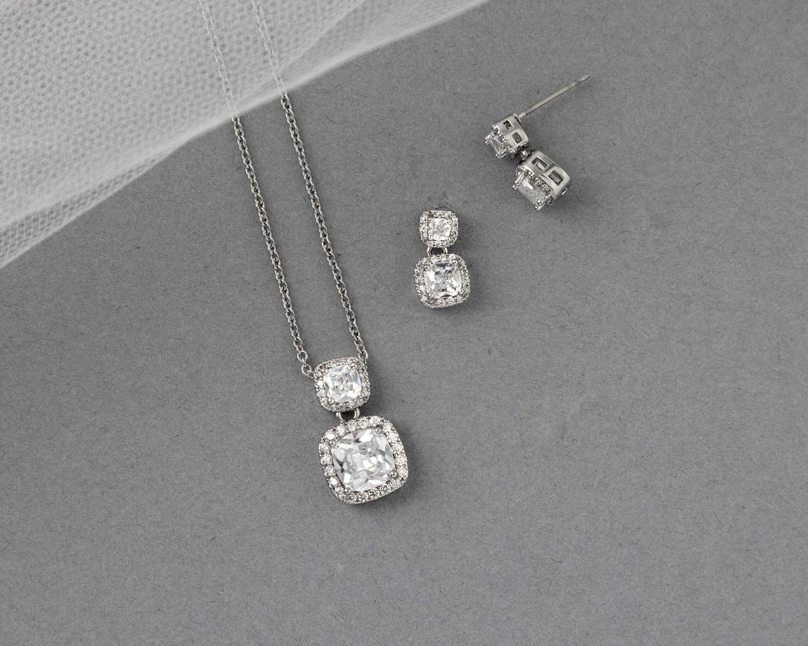 Princess Earrings and Pendant Necklace - Necklace Set - Cassandra Lynne