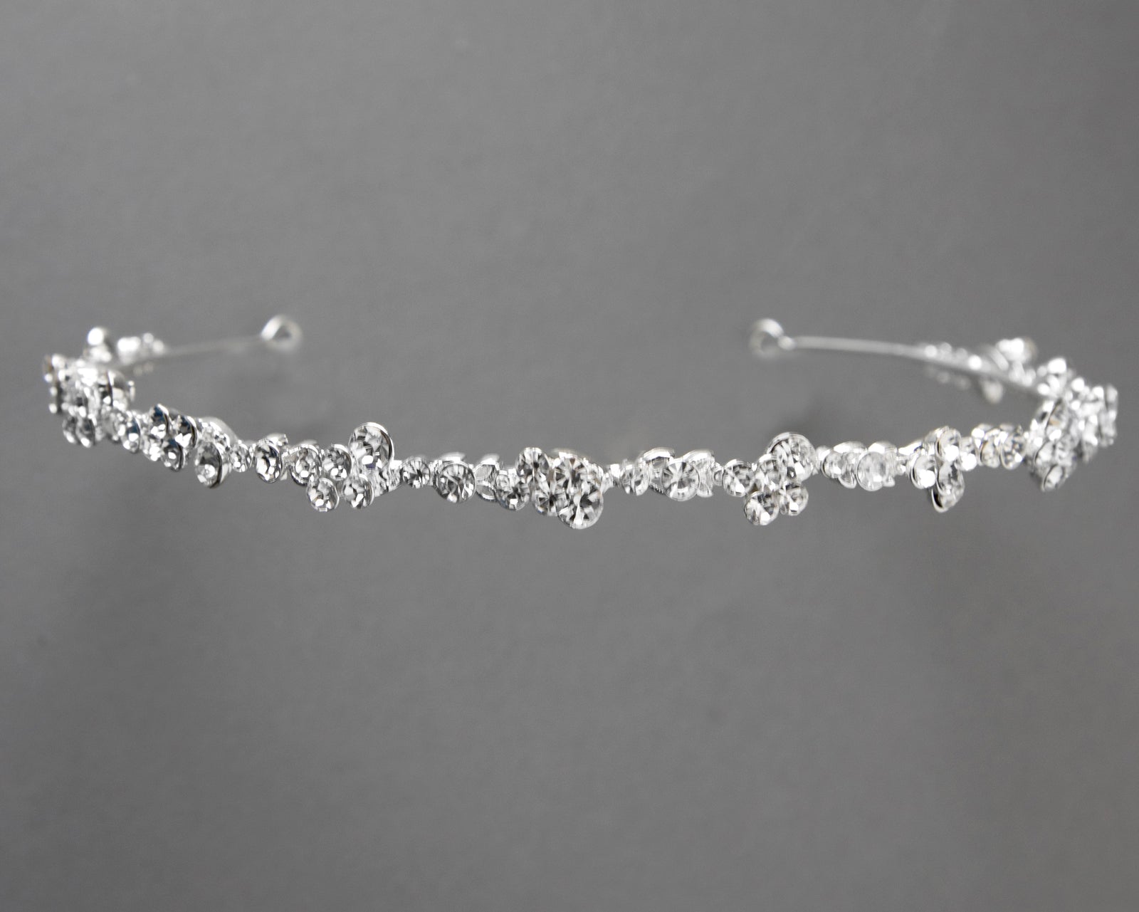 Simple Wedding Tiara of Crystal Clusters - Cassandra Lynne
