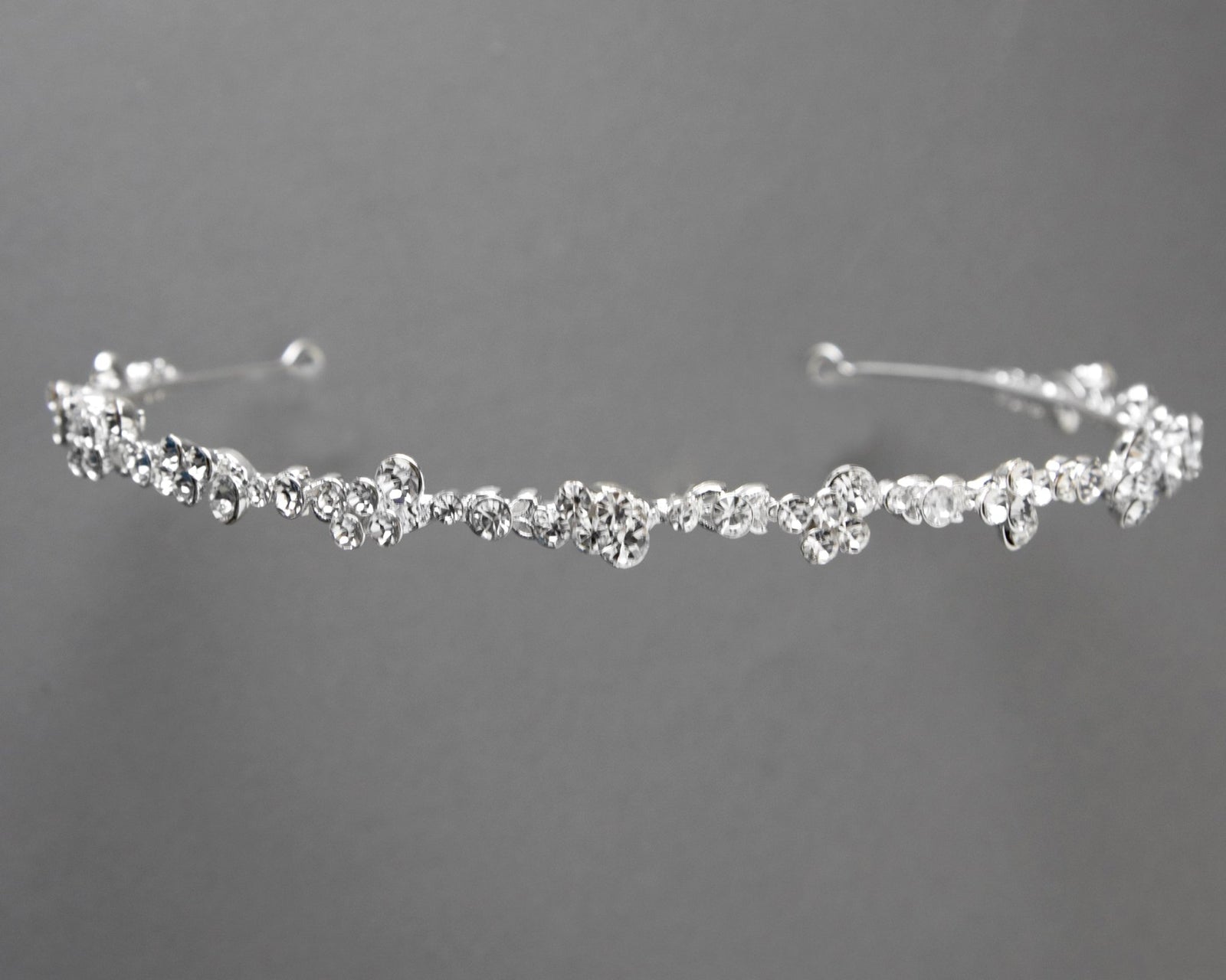 Simple Wedding Tiara of Crystal Clusters - Tiara - Cassandra Lynne