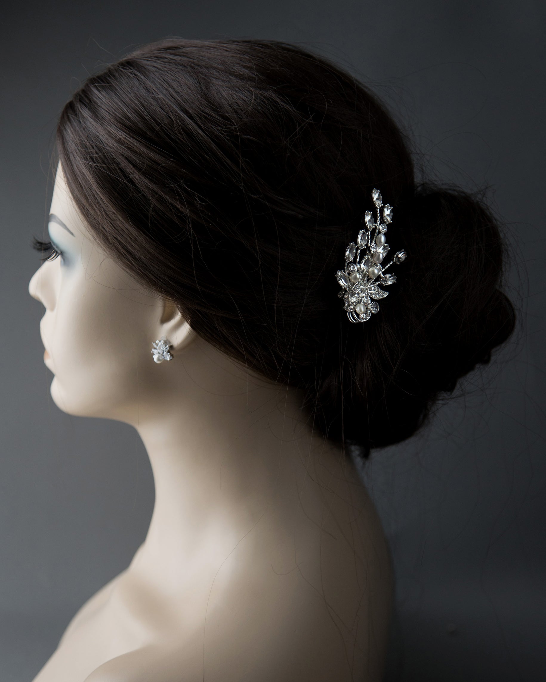 Bridal Hair Clip of Leaves and Buds - Cassandra Lynne