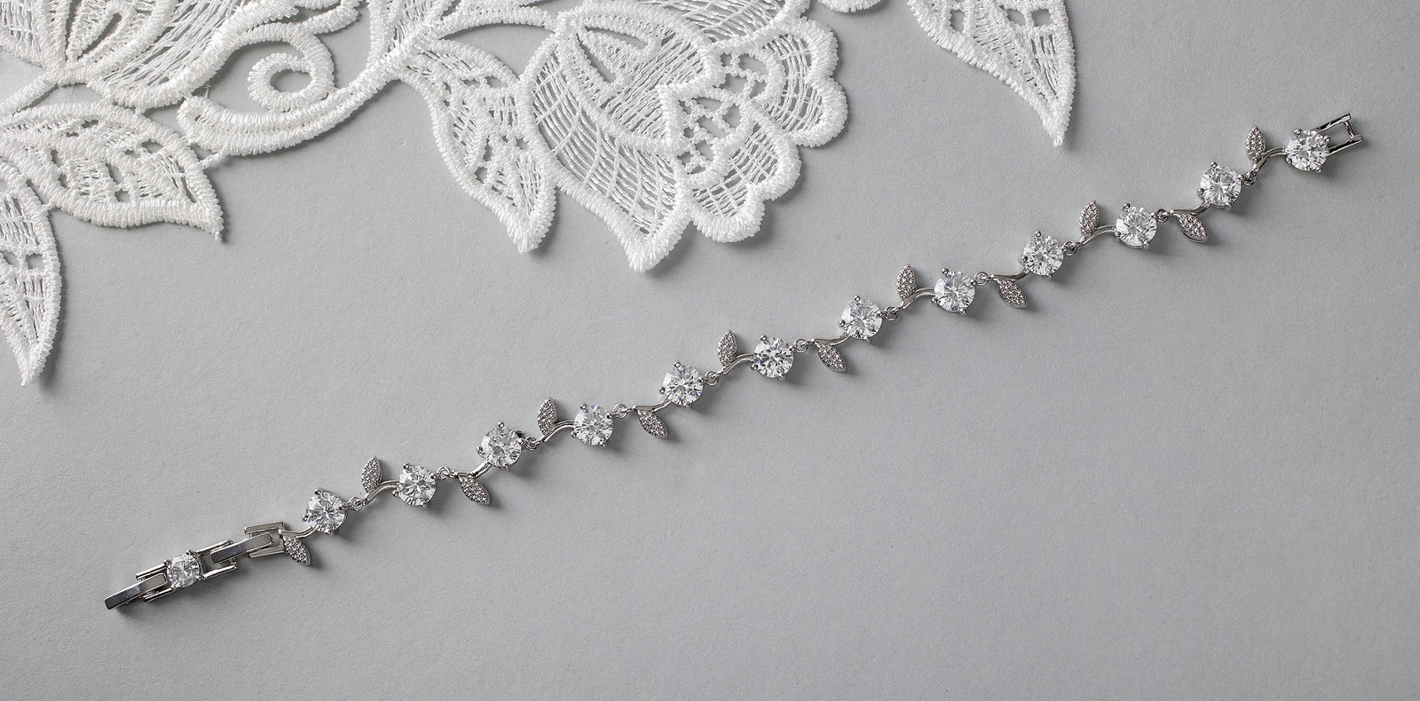 Brilliant Round CZ Vine Bracelet for the Bride
