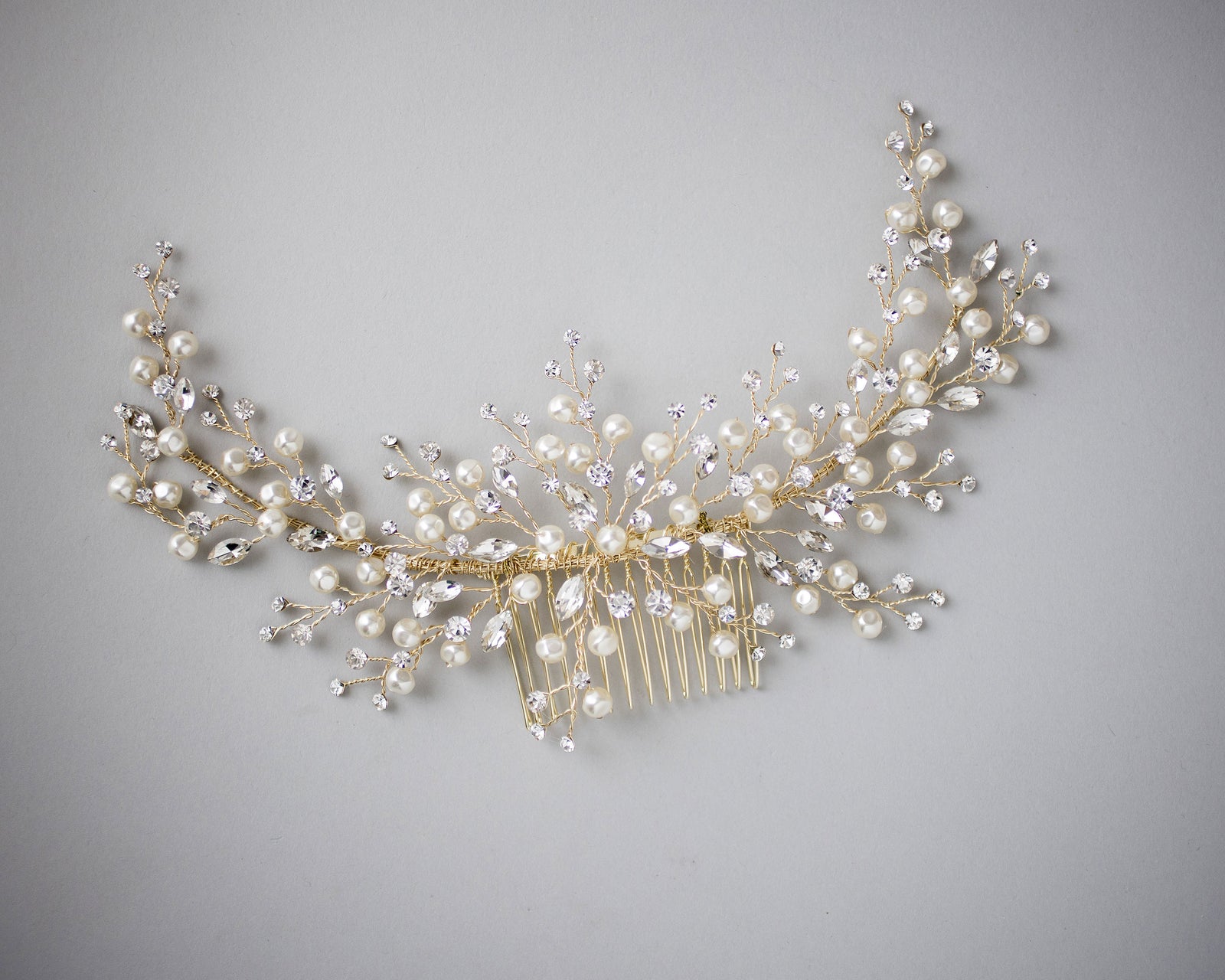 Baroque Pearls and Crystals Bridal Headpiece Cassandra Lynne