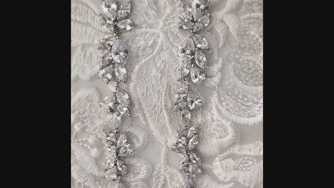 Bridal Earrings of Teardrop and Marquise CZ