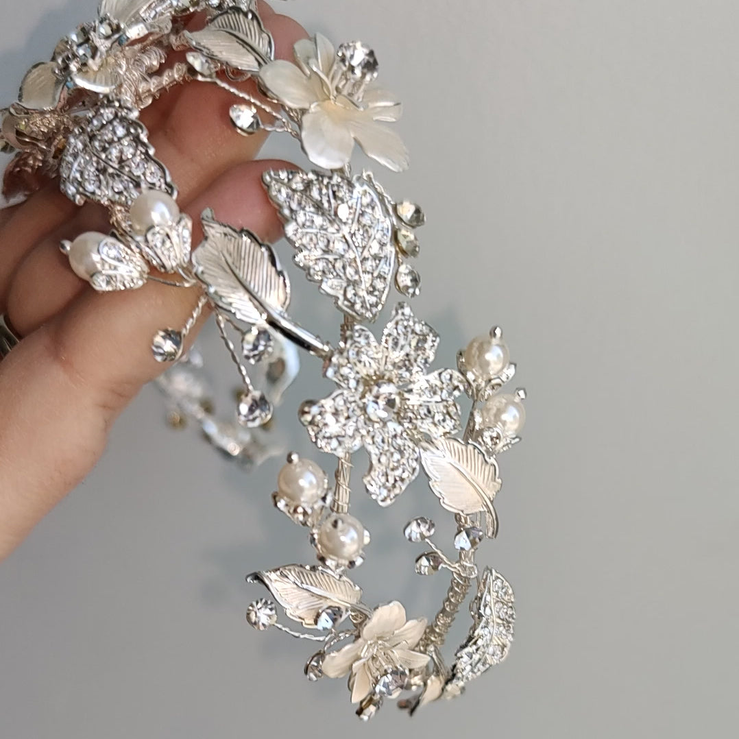 Crystal Flowers Bridal Headband