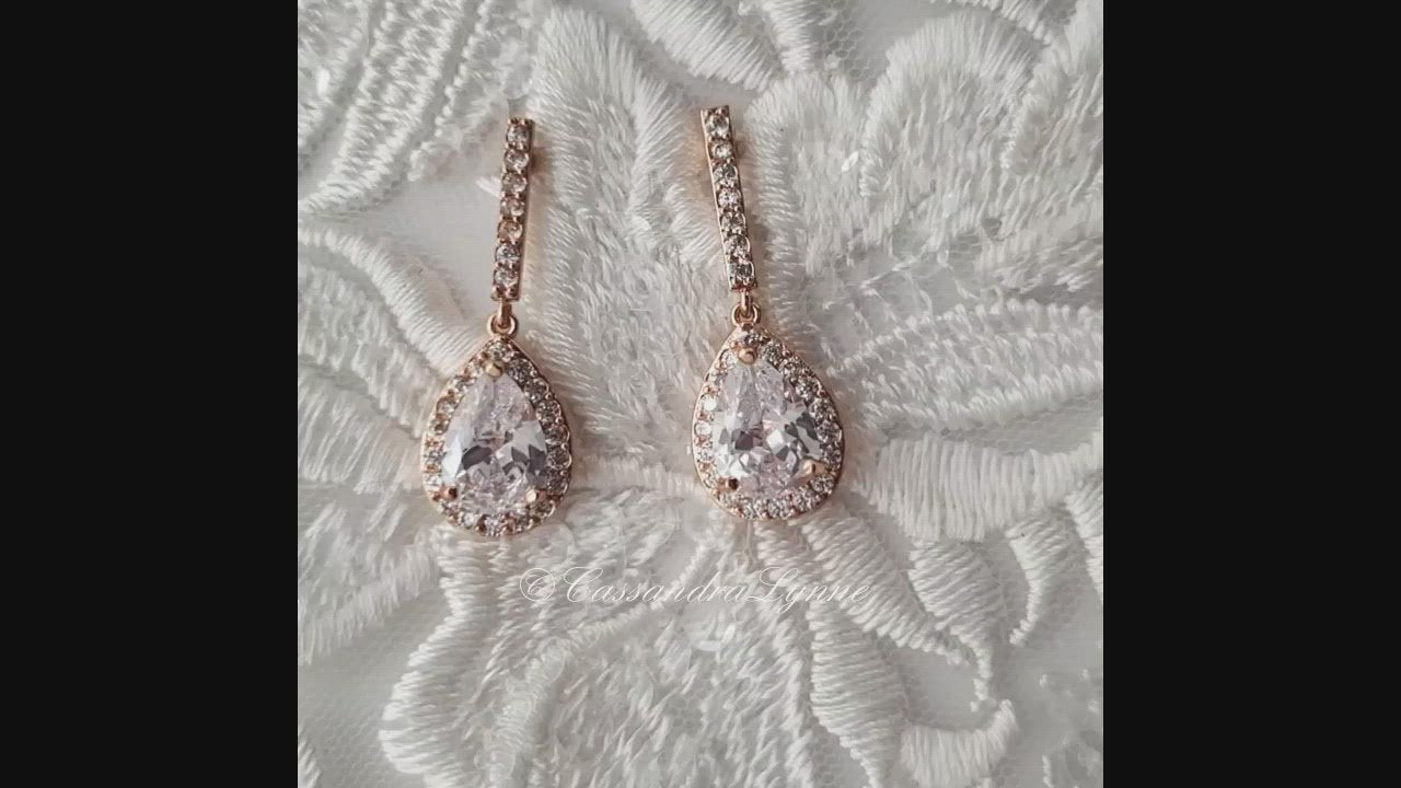 Pave Pear Drop CZ Earrings