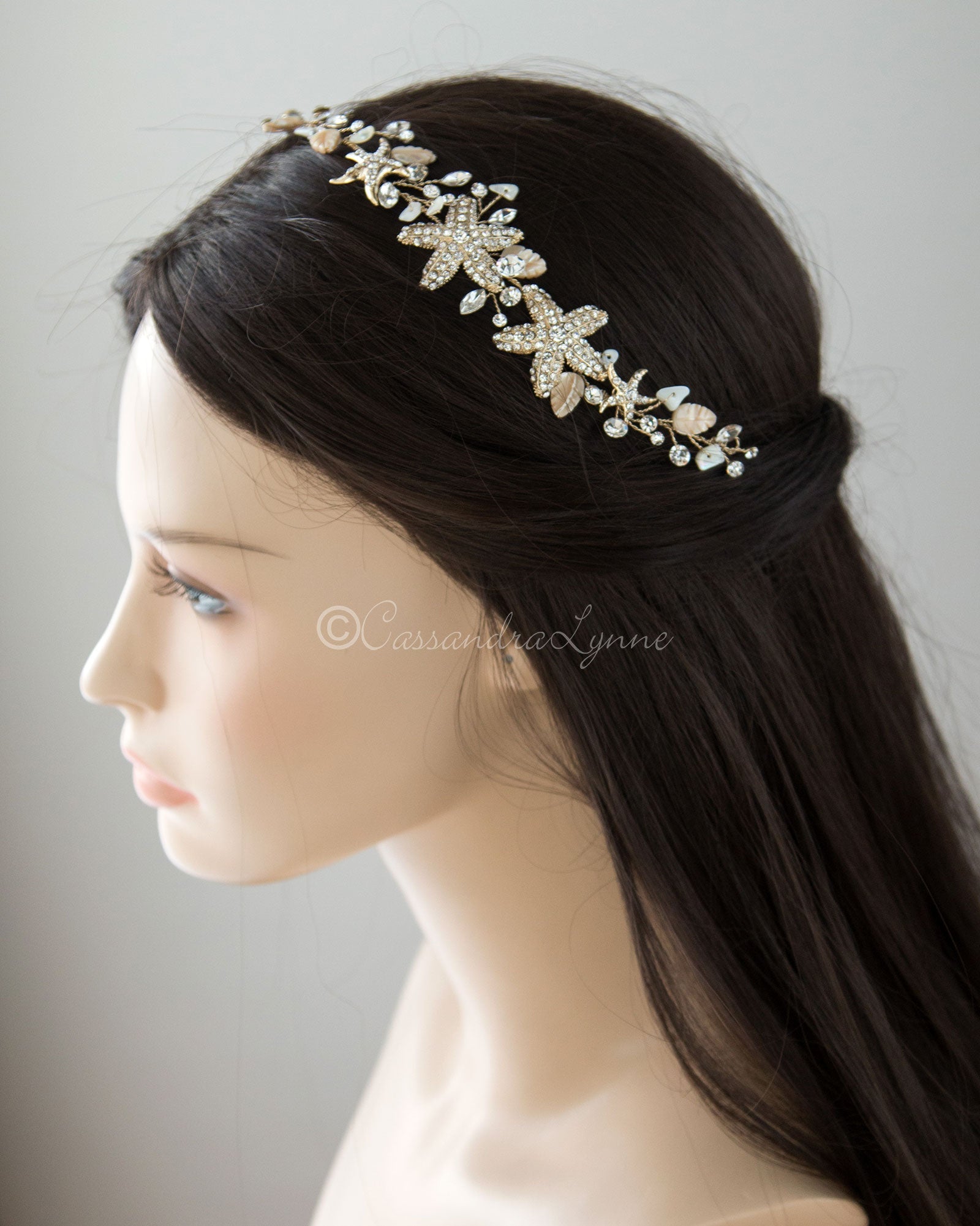 Beach Bride Hair Vine of Starfish and Shell - Cassandra Lynne