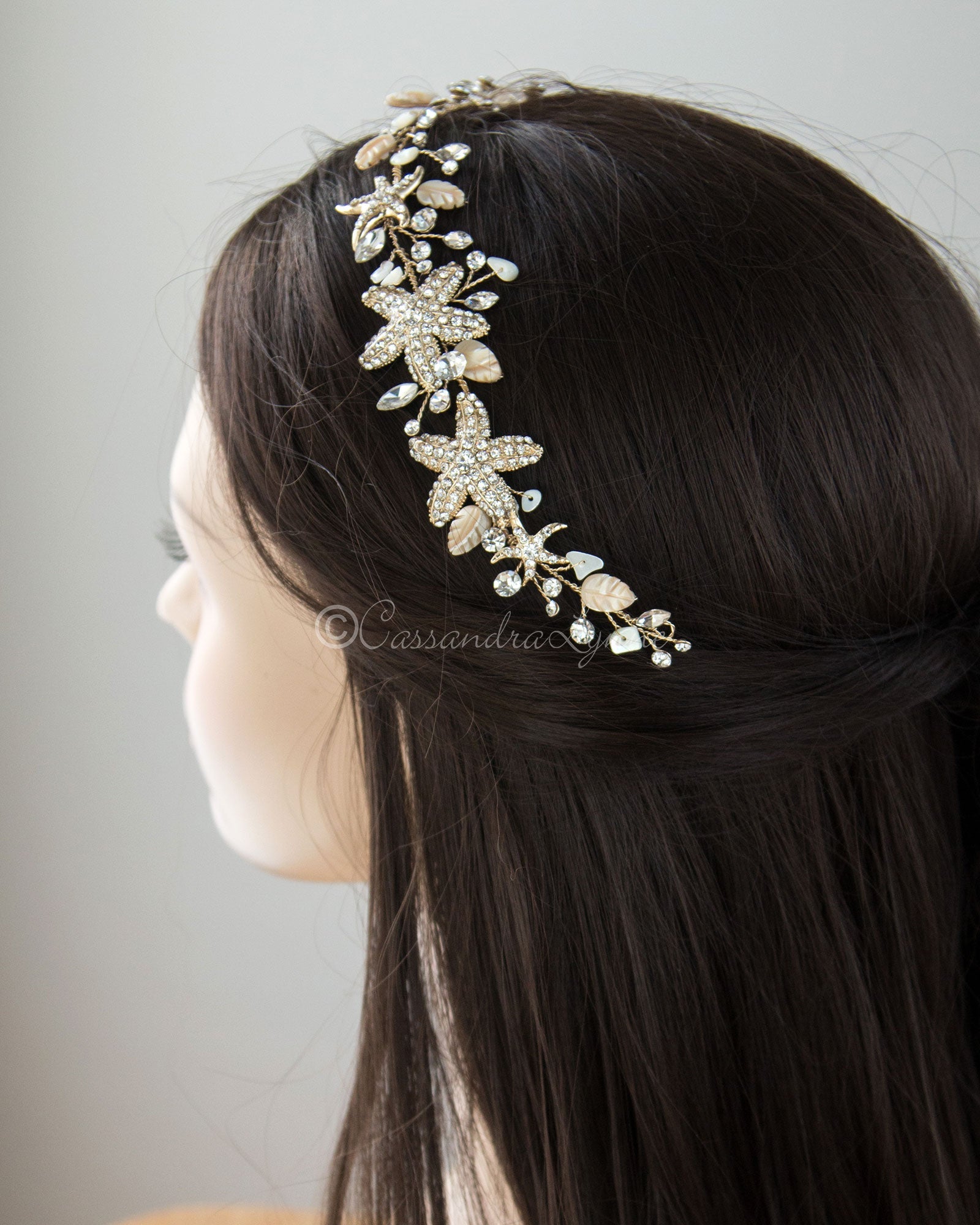 Beach Bride Hair Vine of Starfish and Shell - Cassandra Lynne