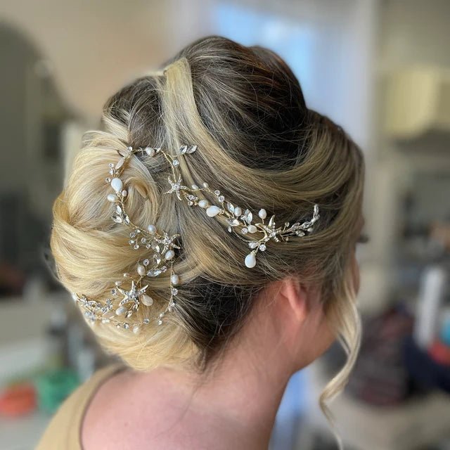Beach Bride Starfish Headpiece in Light Gold - Cassandra Lynne