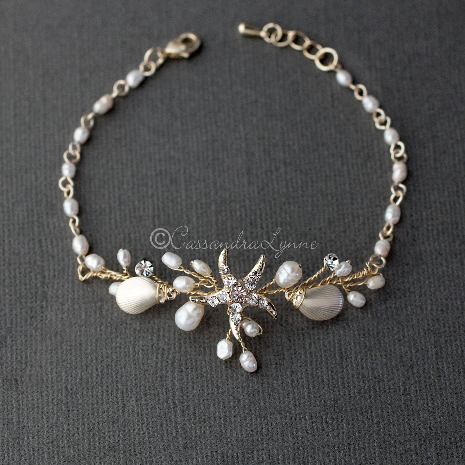 Beach Wedding Bracelet with Starfish - Cassandra Lynne
