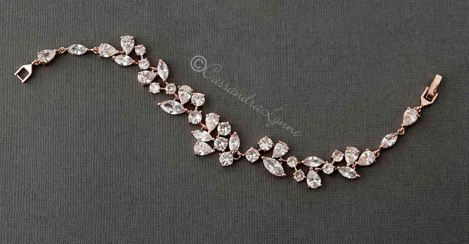 Bridal Bracelet of CZ Teardrop Round Marquise Jewels - Cassandra Lynne