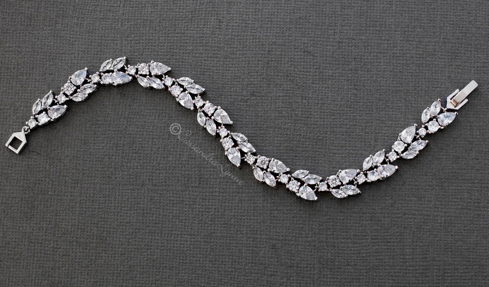 Bridal Bracelet with Marquise Leaf CZ - Cassandra Lynne