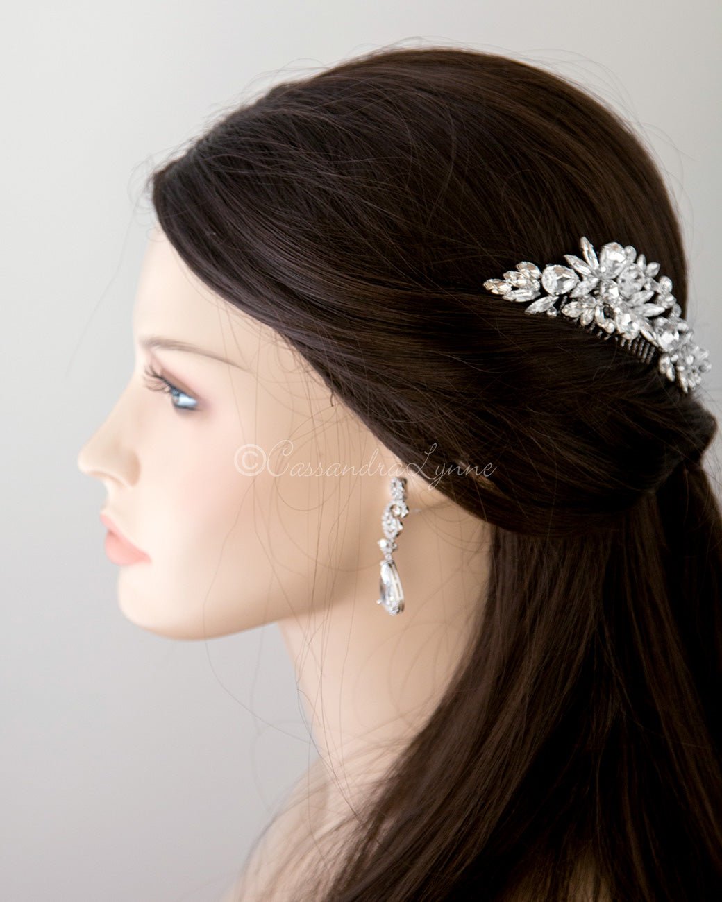 Bridal Comb of Pear and Marquise Stones - Cassandra Lynne