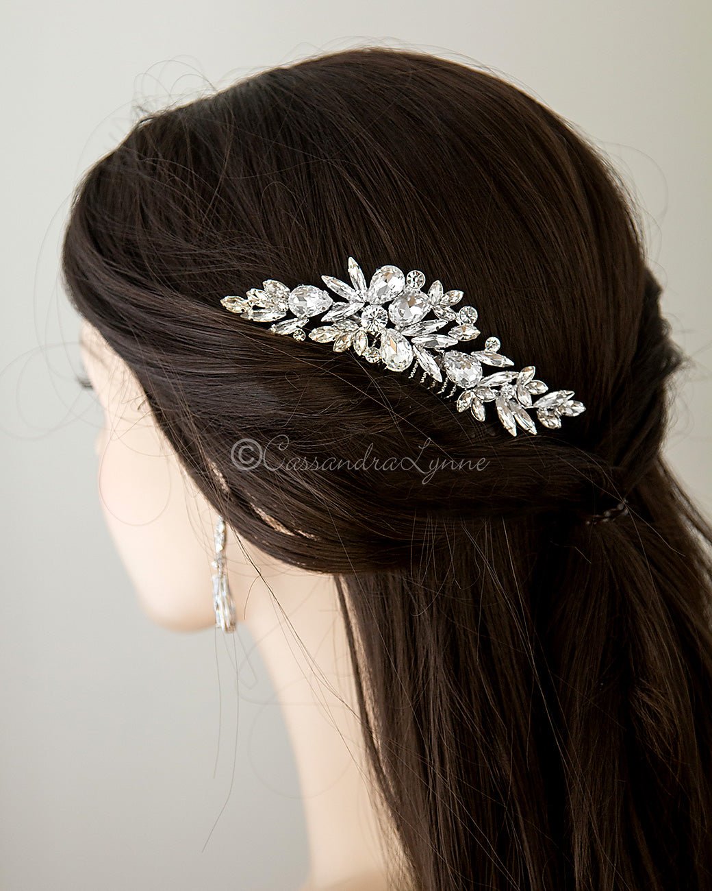 Bridal Comb of Pear and Marquise Stones - Cassandra Lynne
