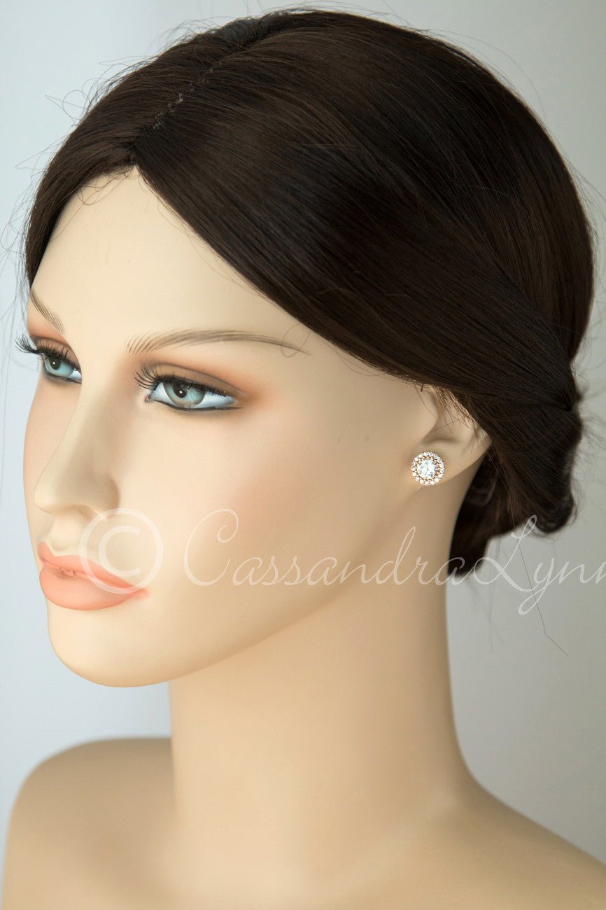 Clip-On Pave Round CZ Stud Earrings - Cassandra Lynne