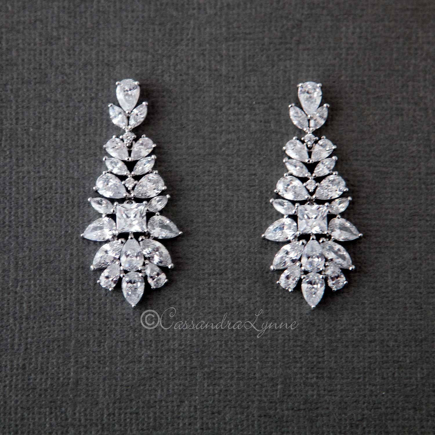 Clip On Vintage Drop Bridal Earrings - Earrings - Cassandra Lynne