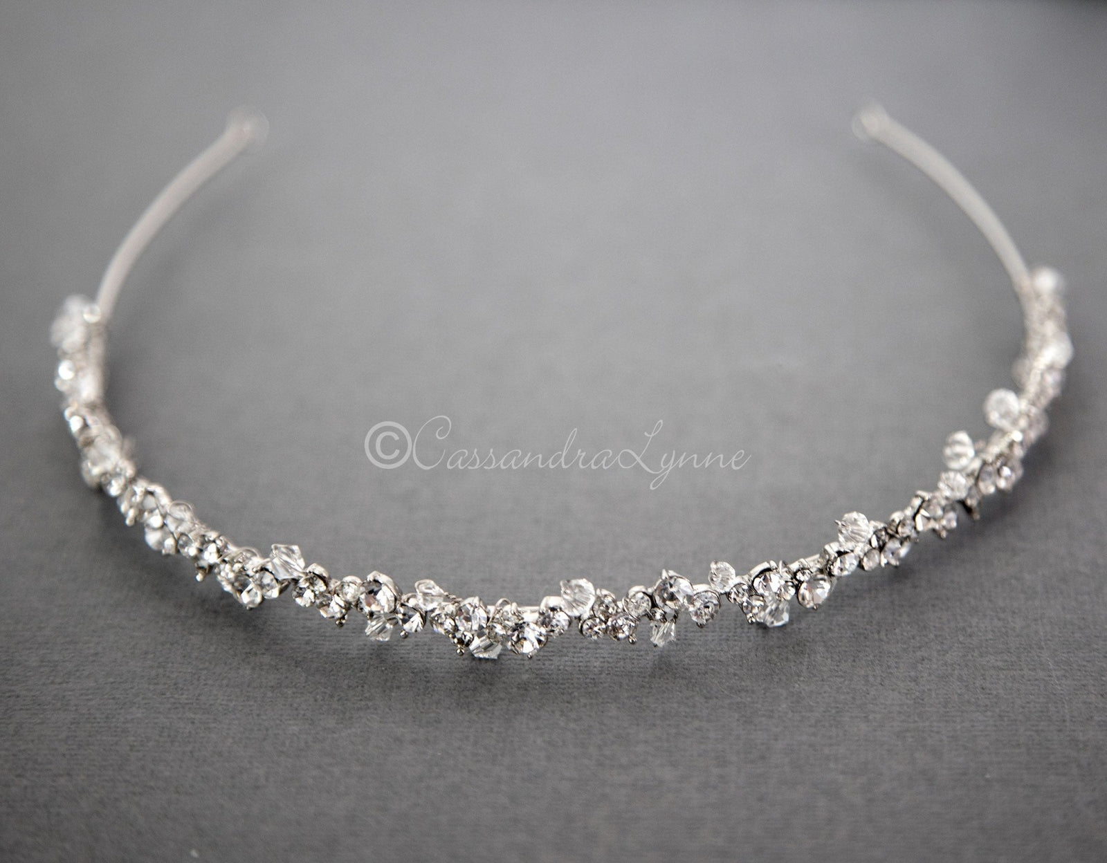 Crystal and Rhinestone Antique Silver Headband - Cassandra Lynne