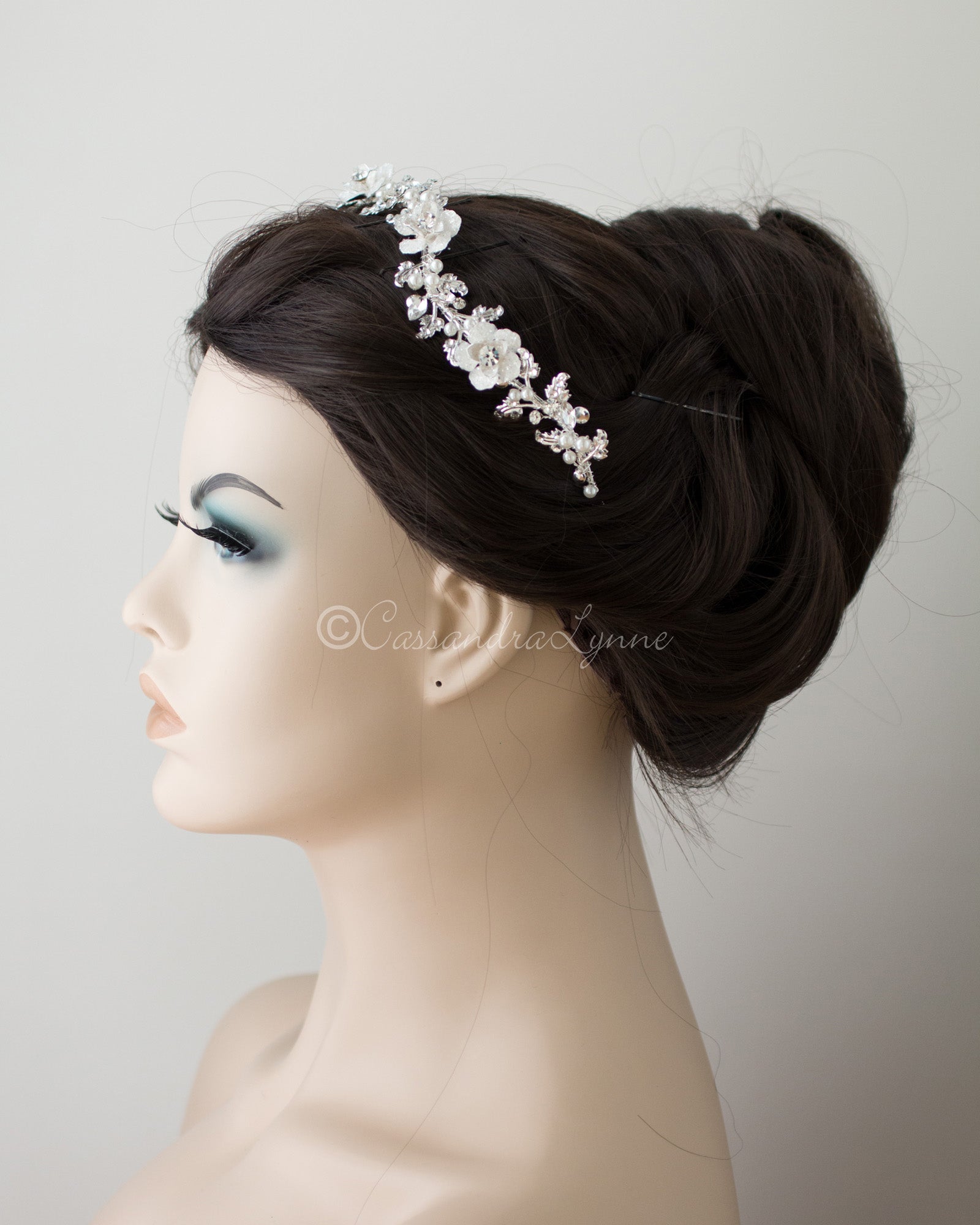 Crystalline Flower Wedding Headband - Cassandra Lynne