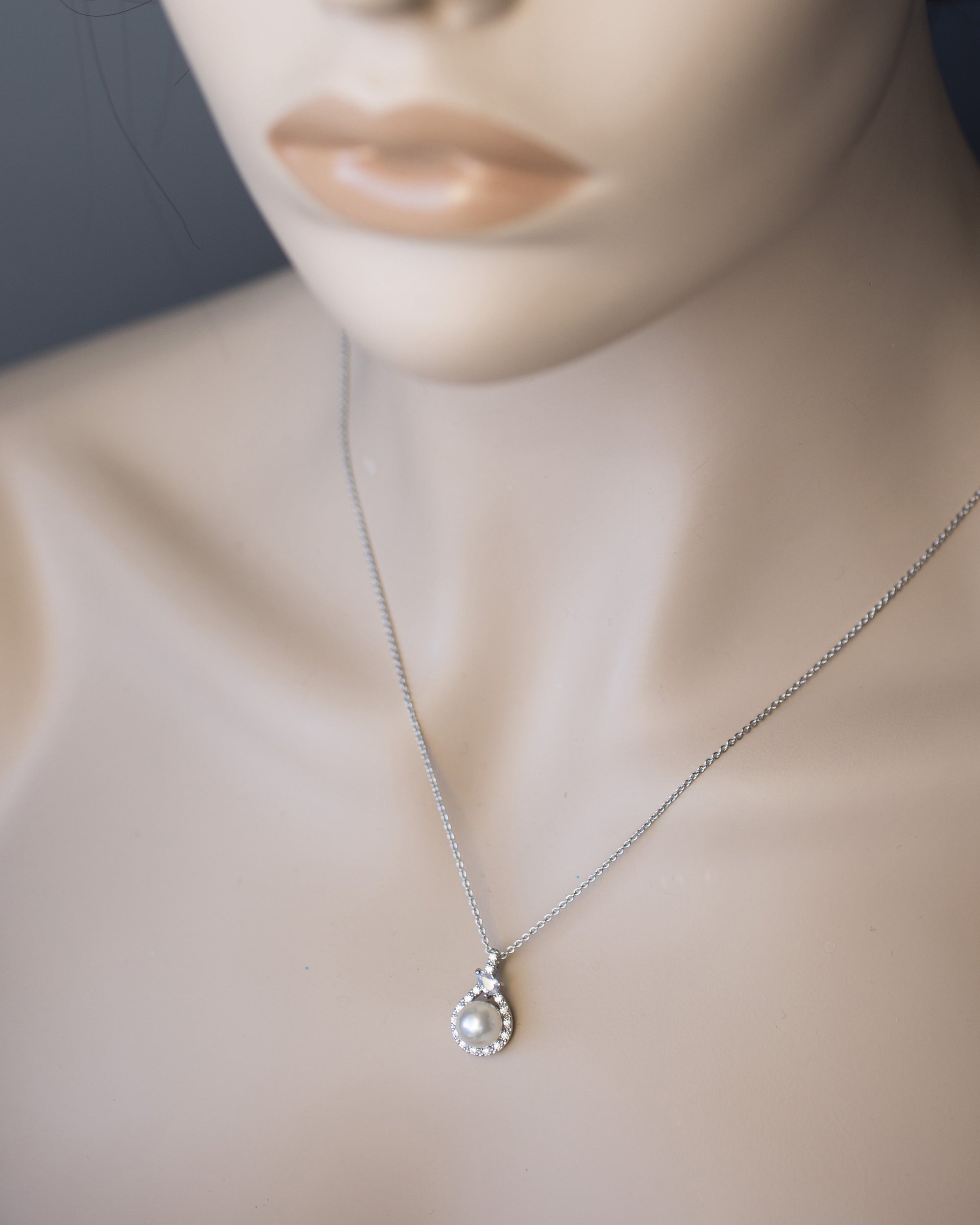 Wrapped Pearl CZ Pendant Necklace - Cassandra Lynne