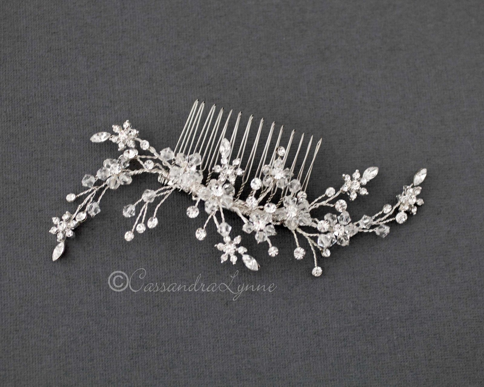Delicate Crystal Bridal Hair Comb - Cassandra Lynne