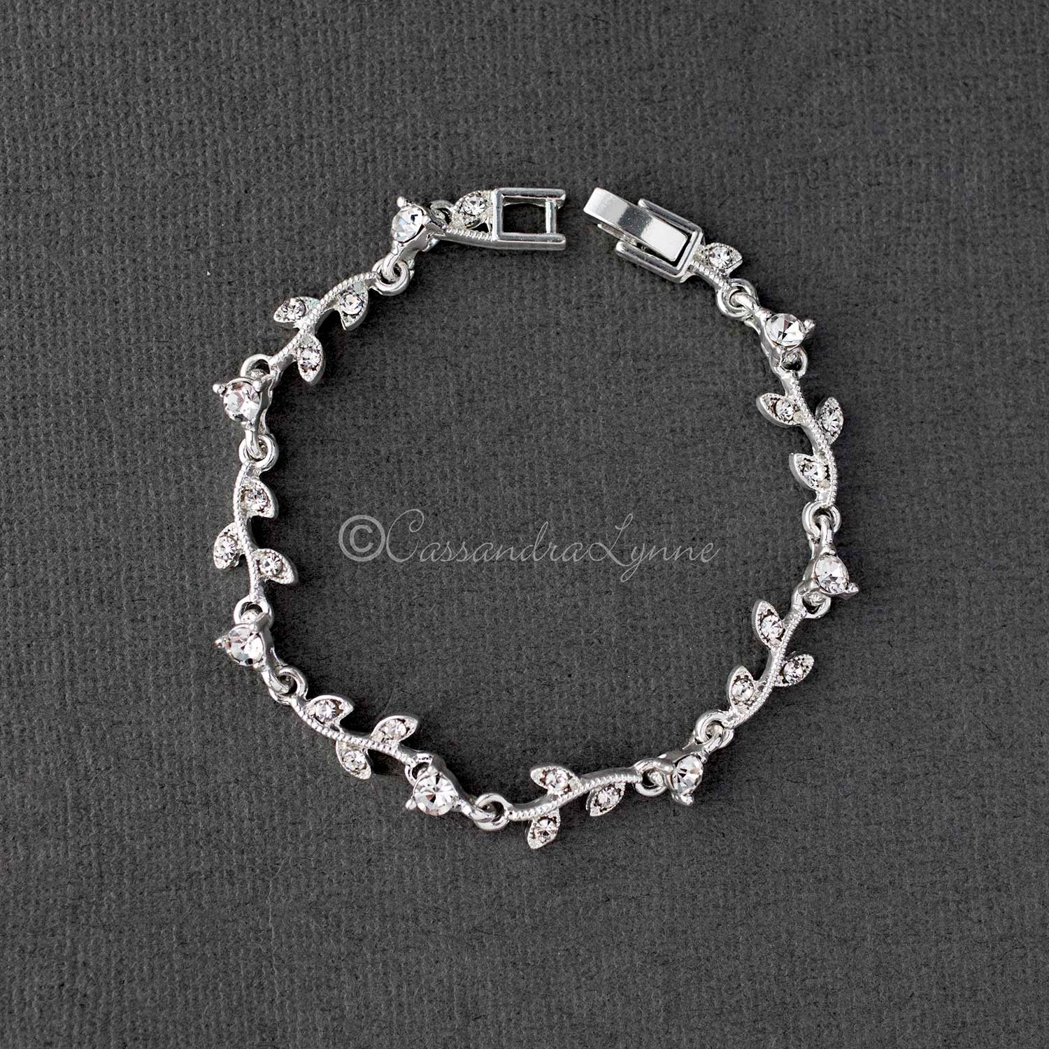 Delicate Crystal Vine Wedding Bracelet - Cassandra Lynne